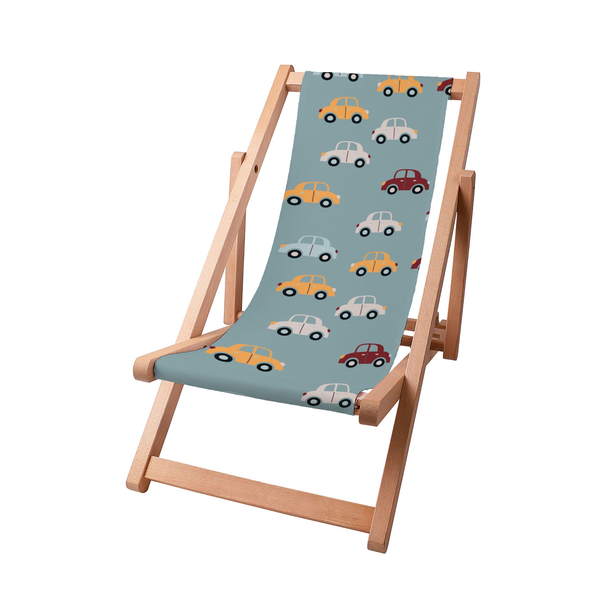Wooden Deck Chair Colorful Cars