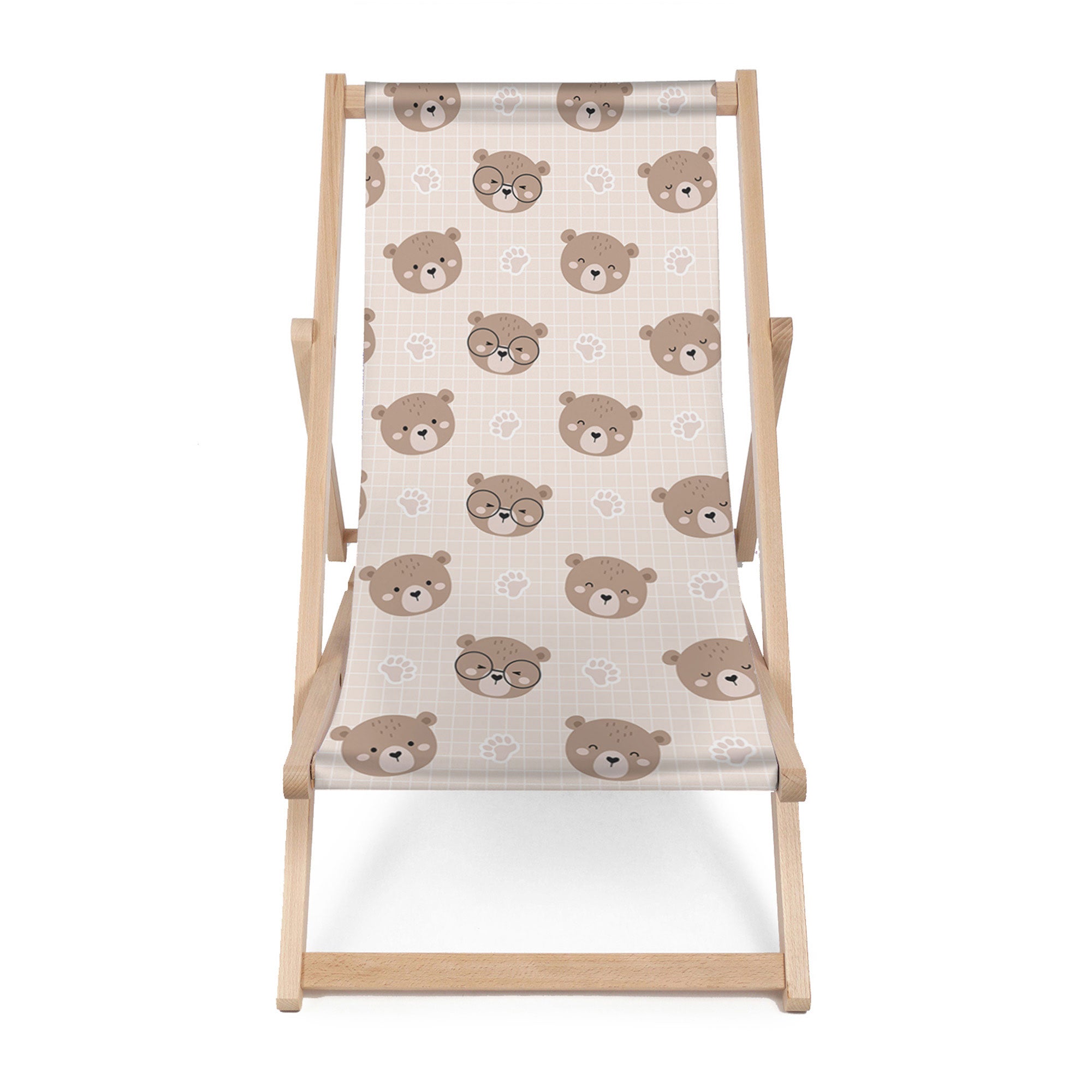 Wooden Deck Chair Cute Bear-M