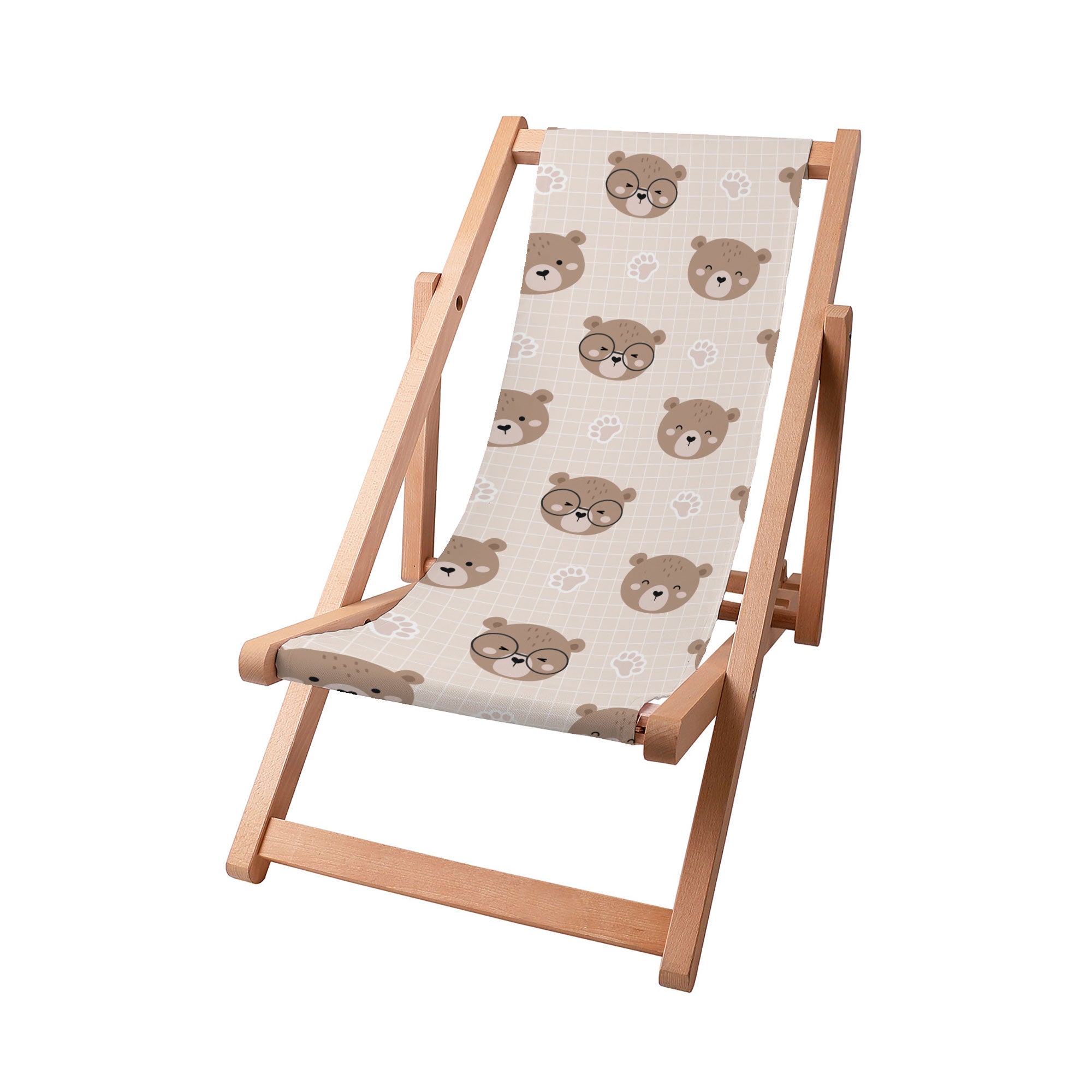 Wooden Deck Chair Cute Bear-S