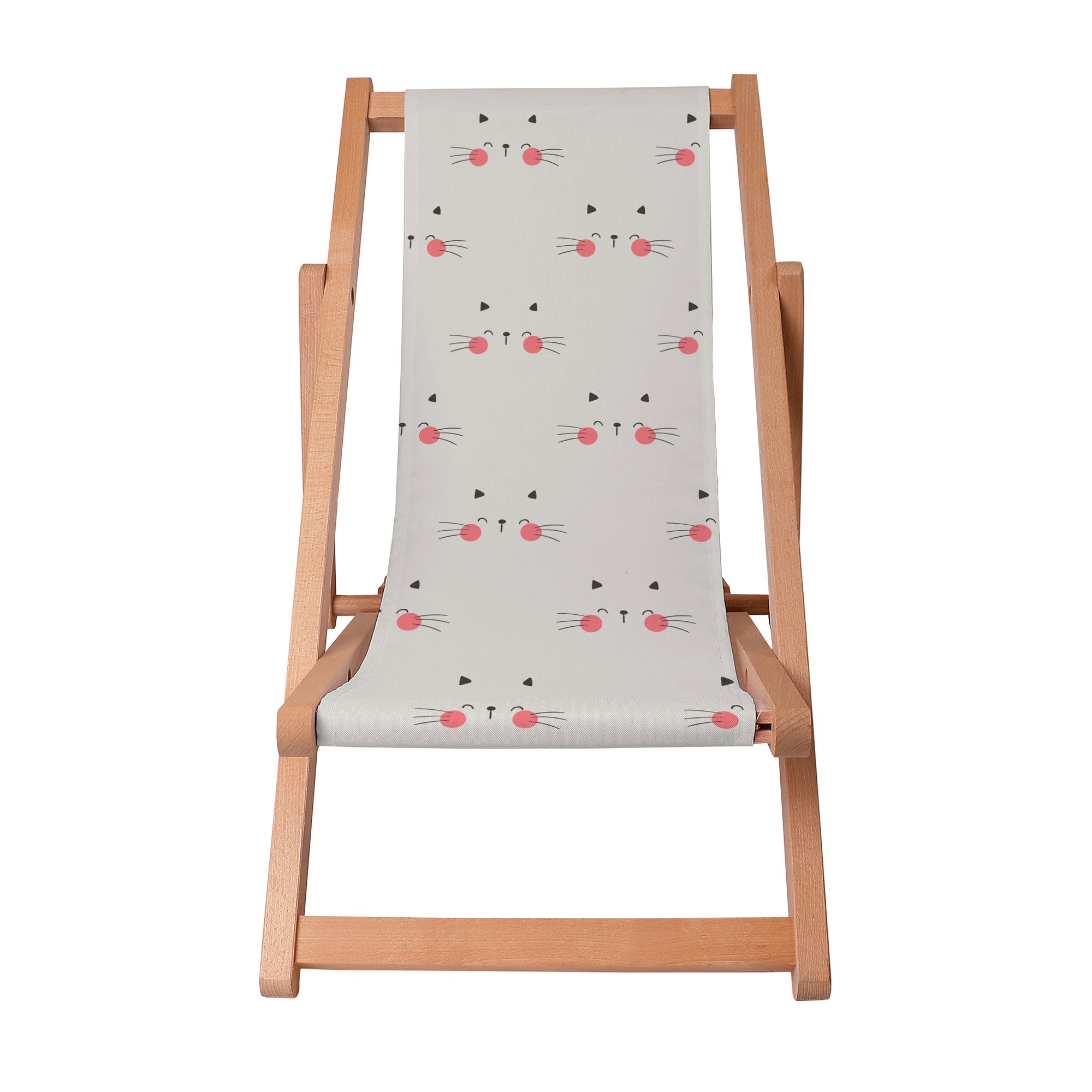 Wooden Deck Chair Cute Cat-S