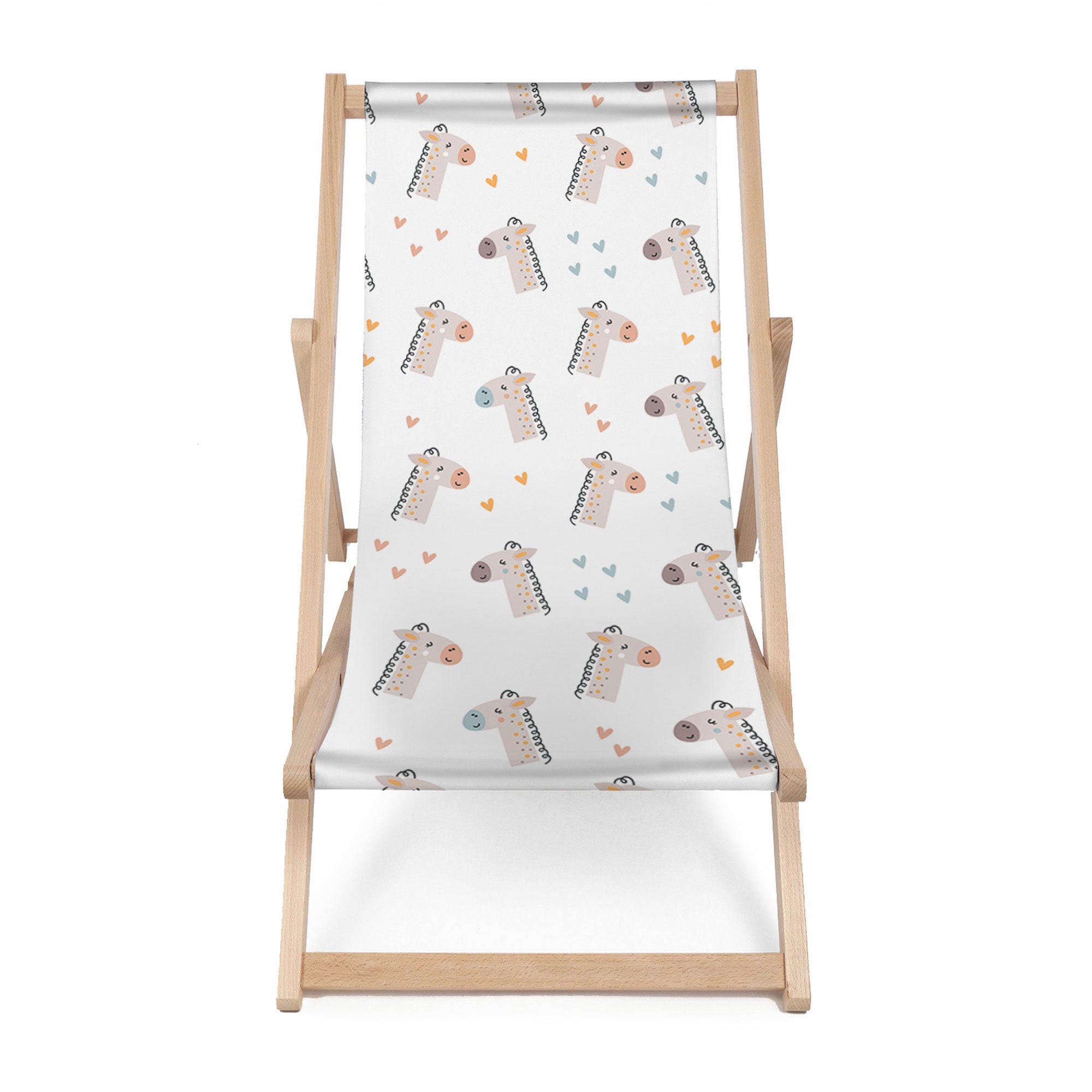 Wooden Deck Chair Cute Giraffe-M
