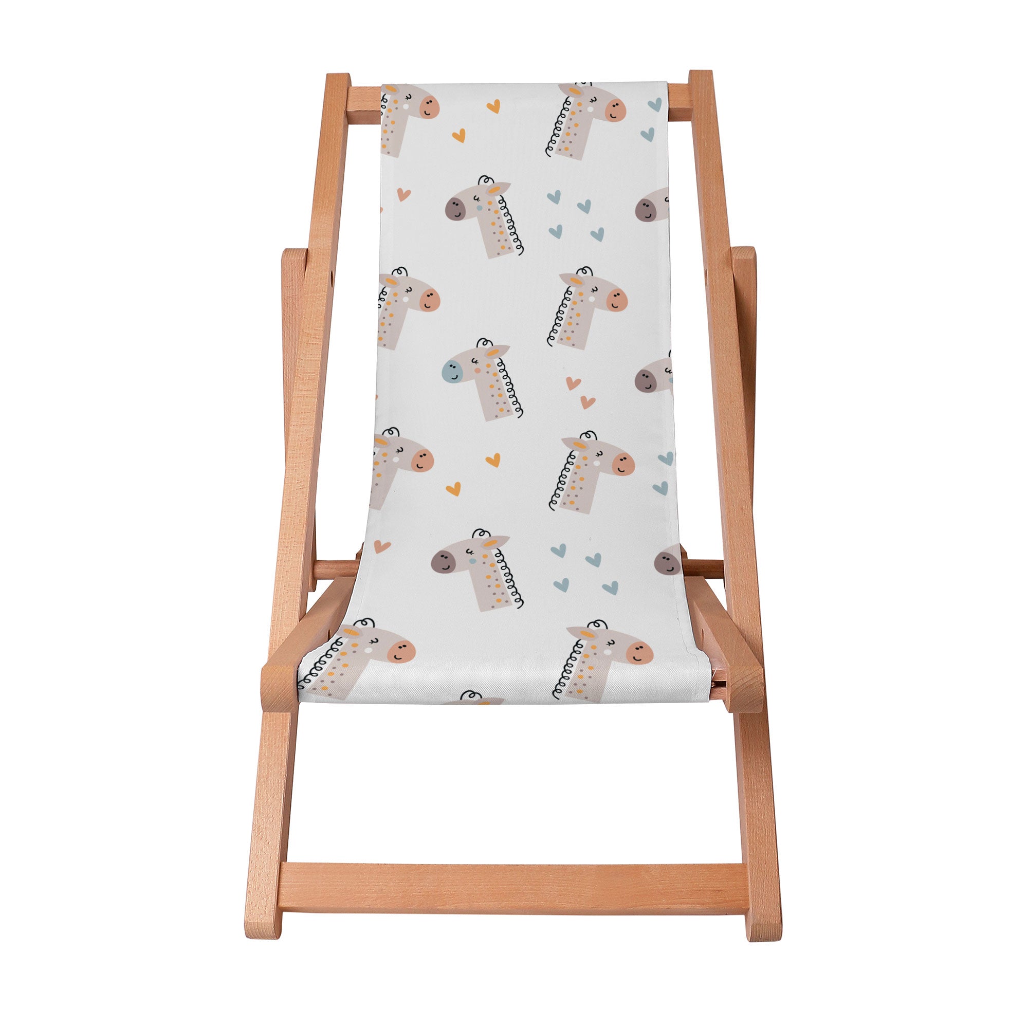 Wooden Deck Chair Cute Giraffe-S