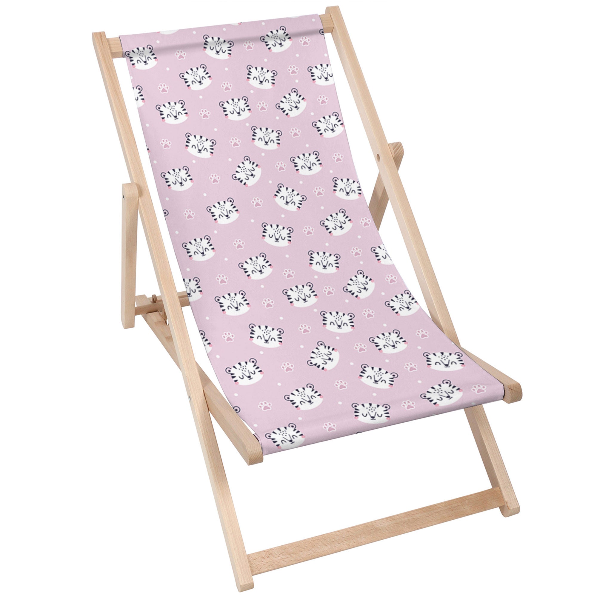 Wooden Deck Chair Cute Tiger Paws-M
