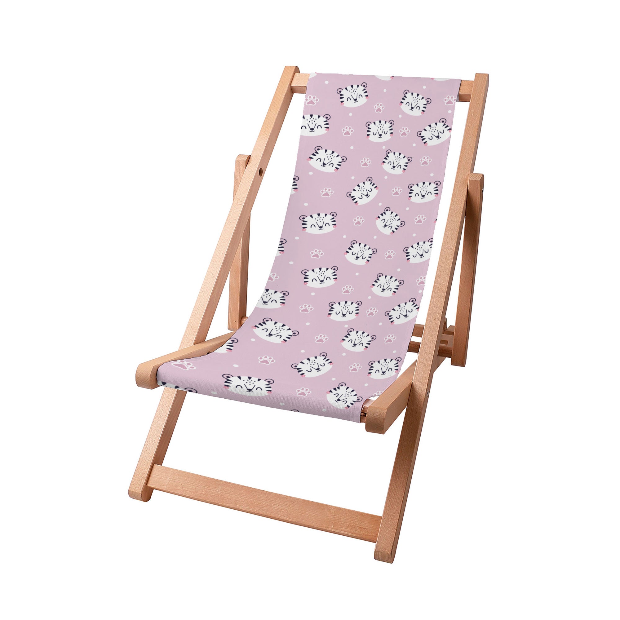 Wooden Deck Chair Cute Tiger Paws-S