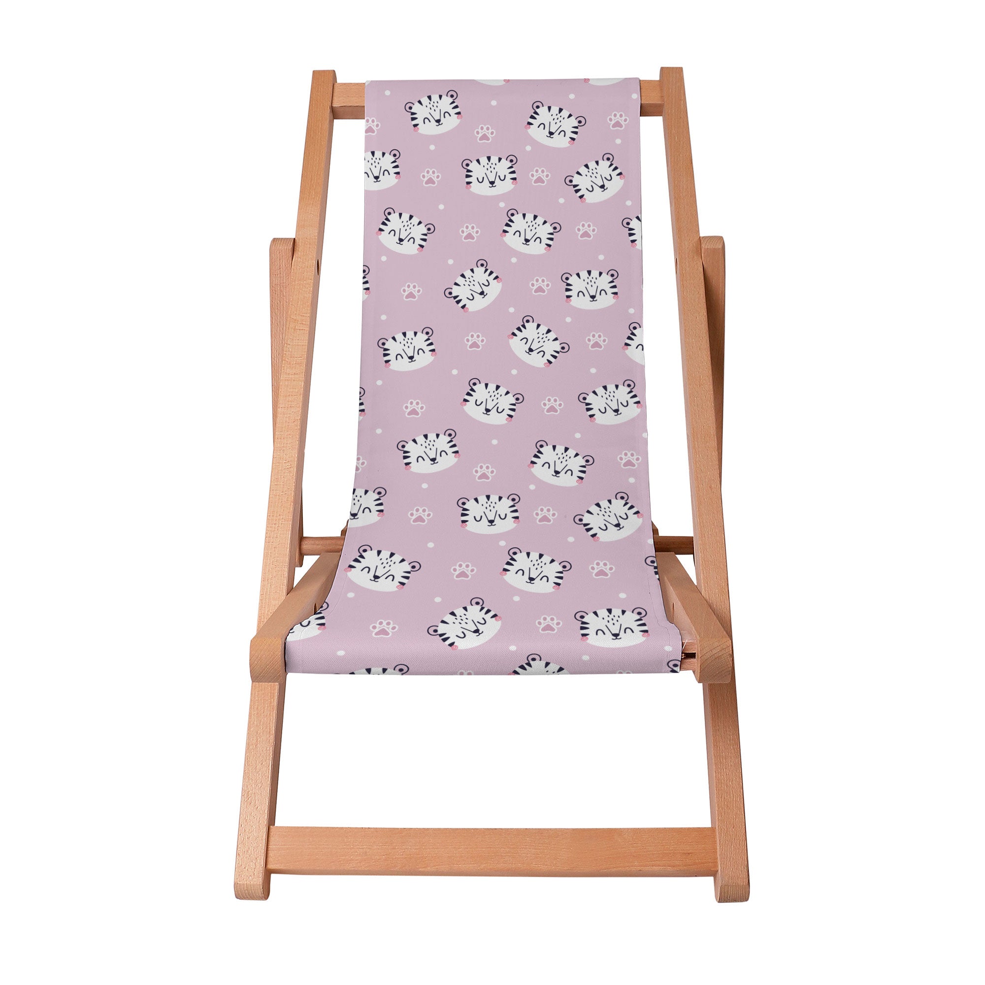 Wooden Deck Chair Cute Tiger Paws
