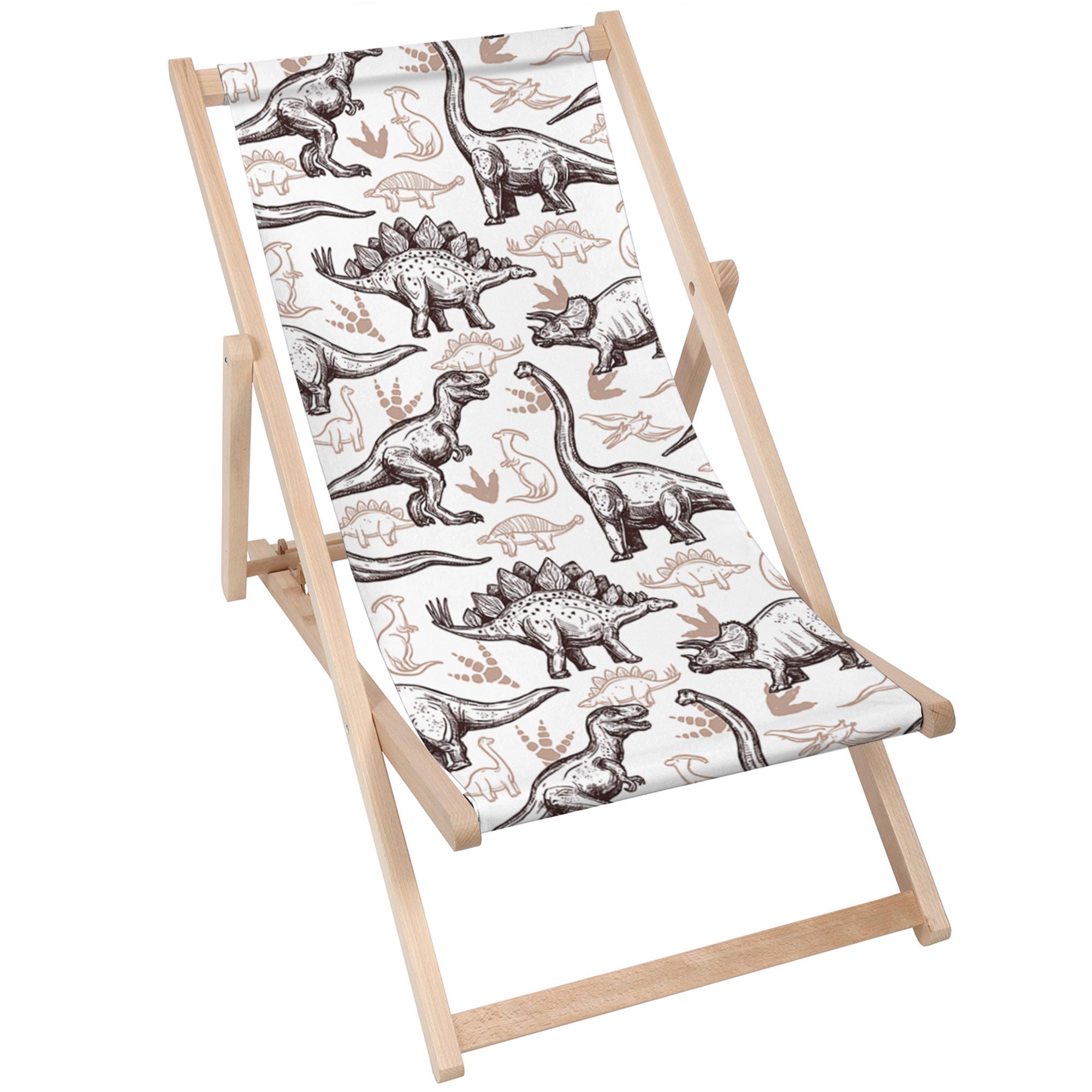 Wooden Deck Chair Dinosaurs Footprints-M