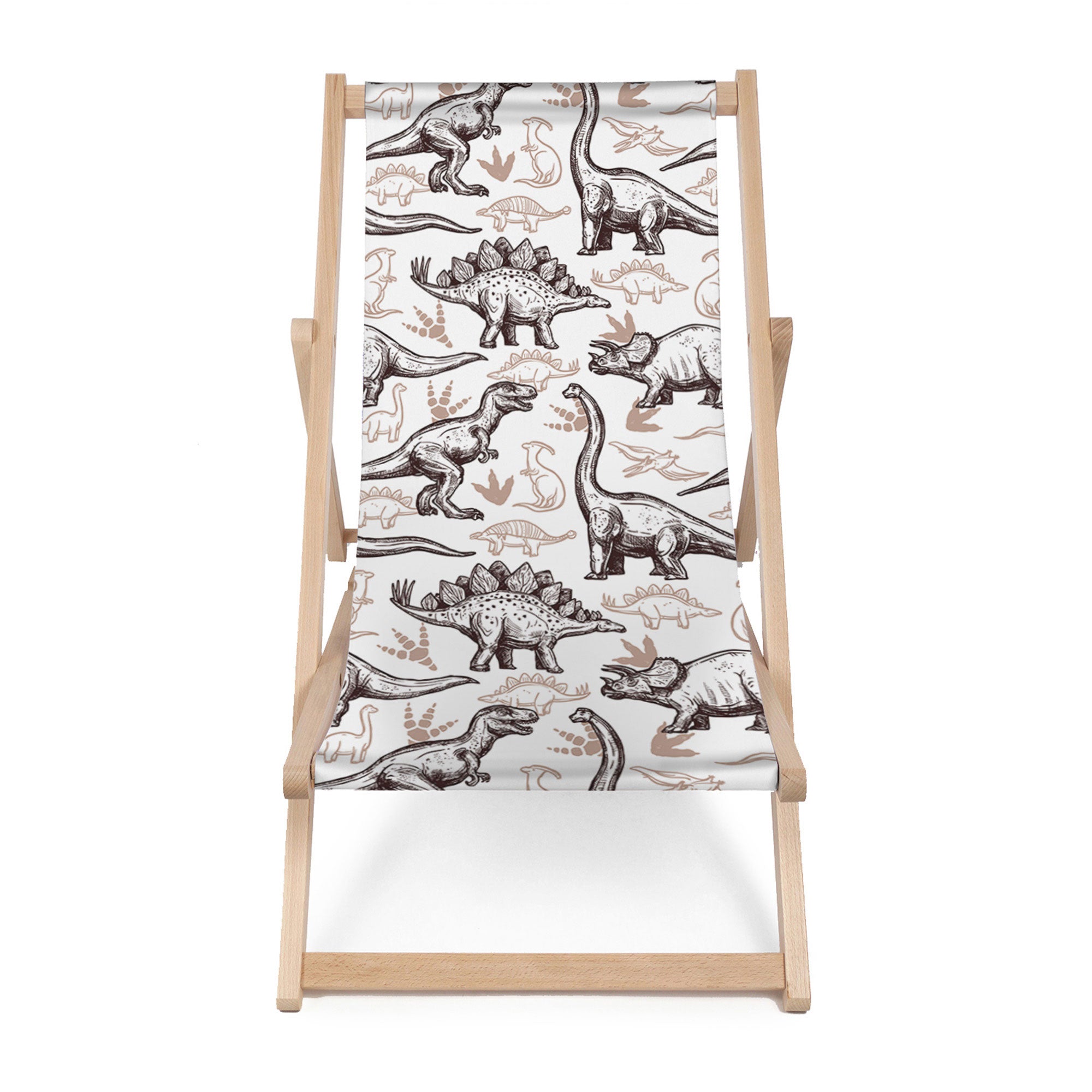 Wooden Deck Chair Dinosaurs Footprints-M