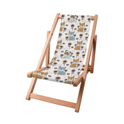 Wooden Deck Chair Dogs and Flowers