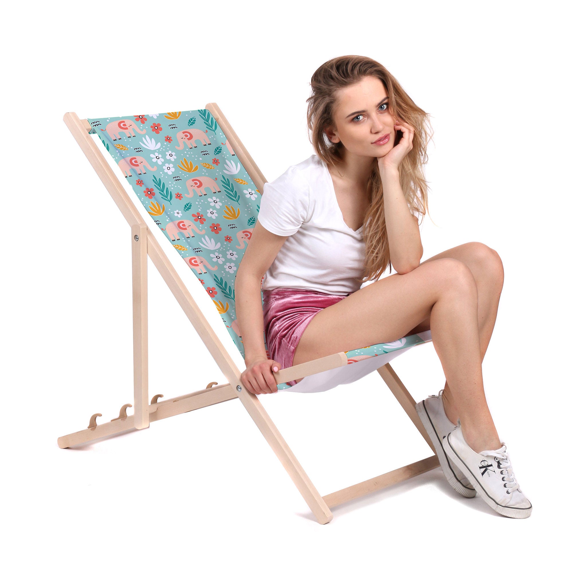 Wooden Deck Chair Elephant Morning-M