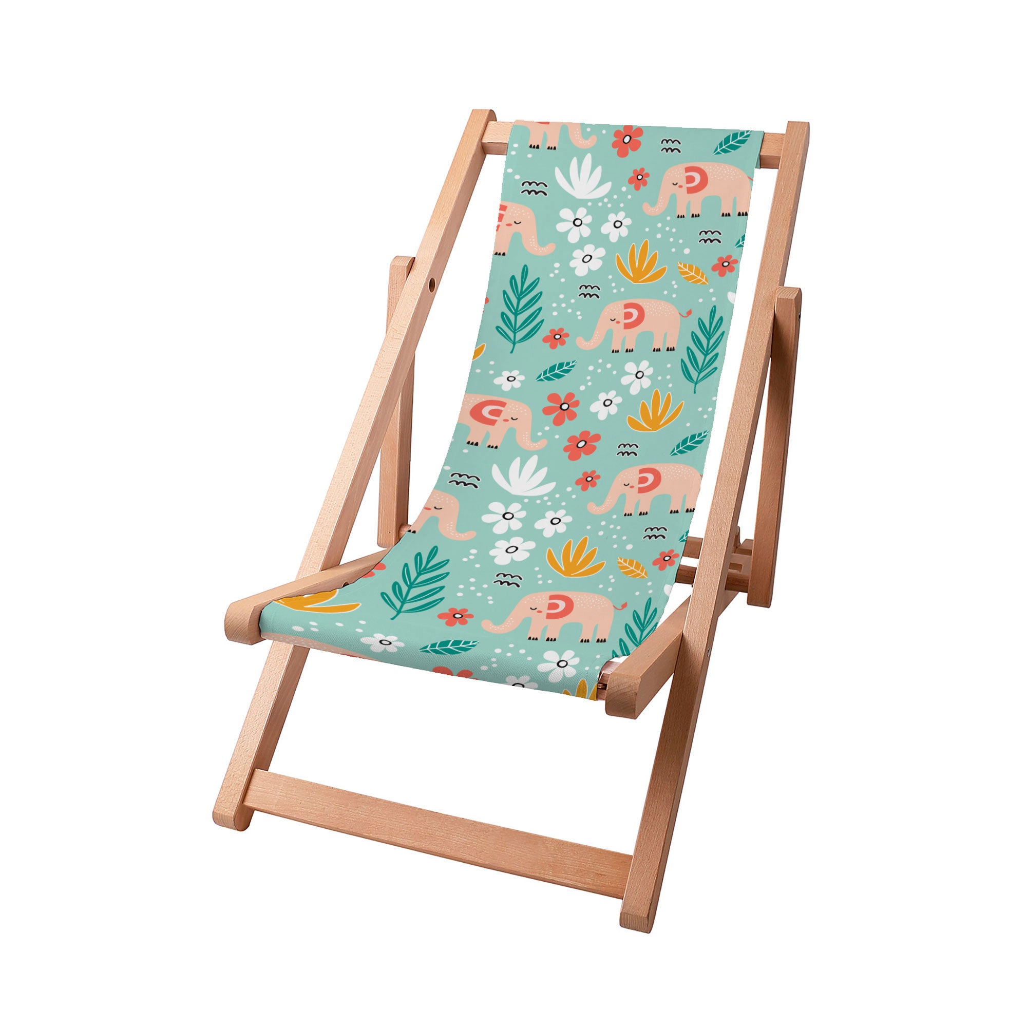 Wooden Deck Chair Elephant Morning