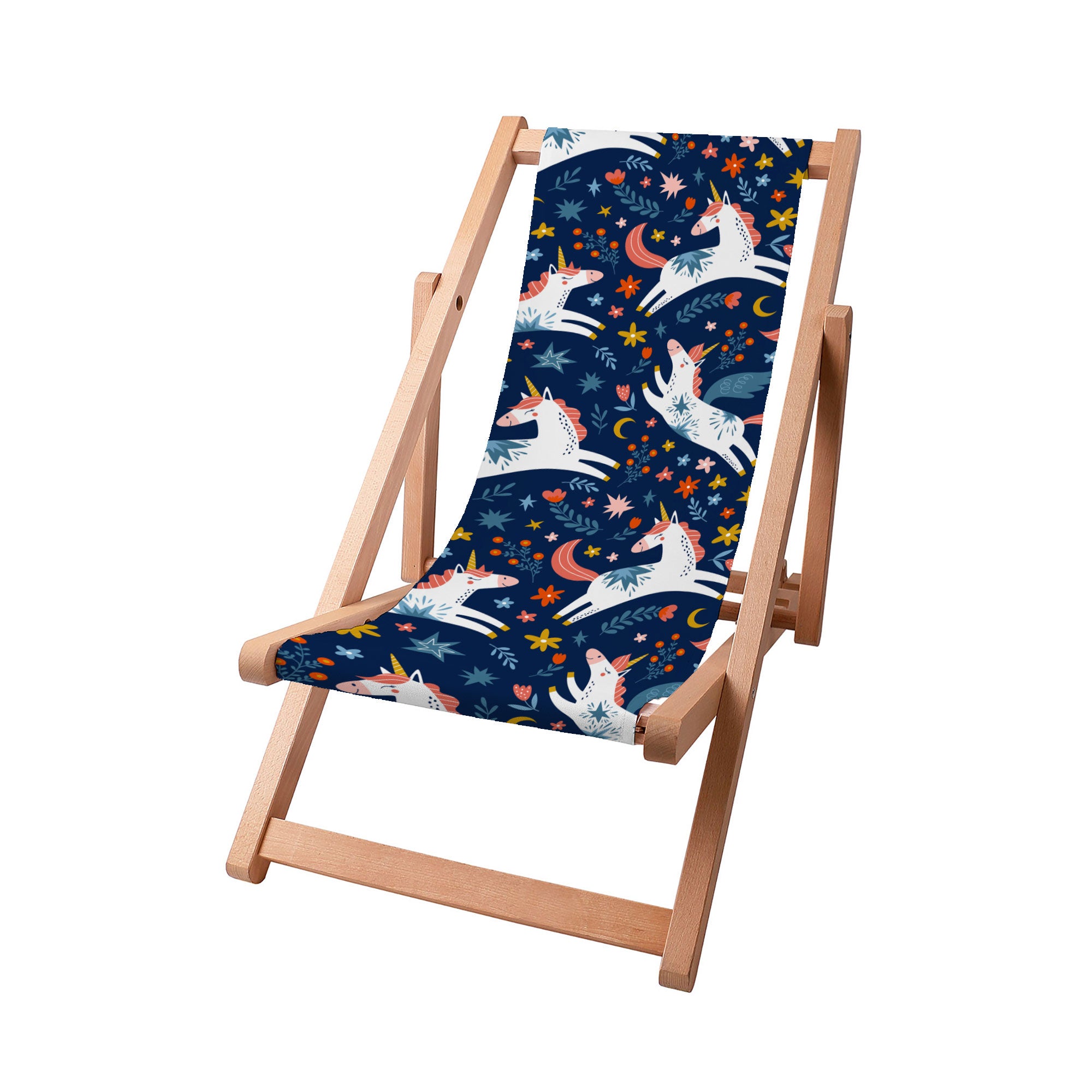 Wooden Deck Chair Fairy Unicorns-S