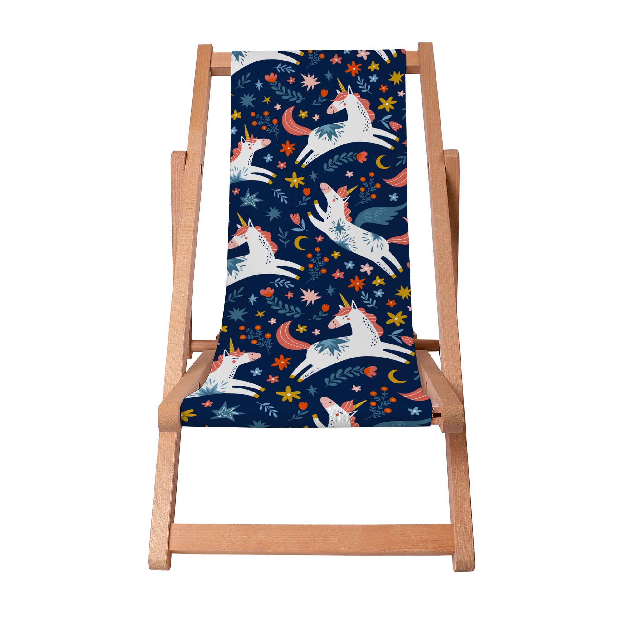 Wooden Deck Chair Fairy Unicorns