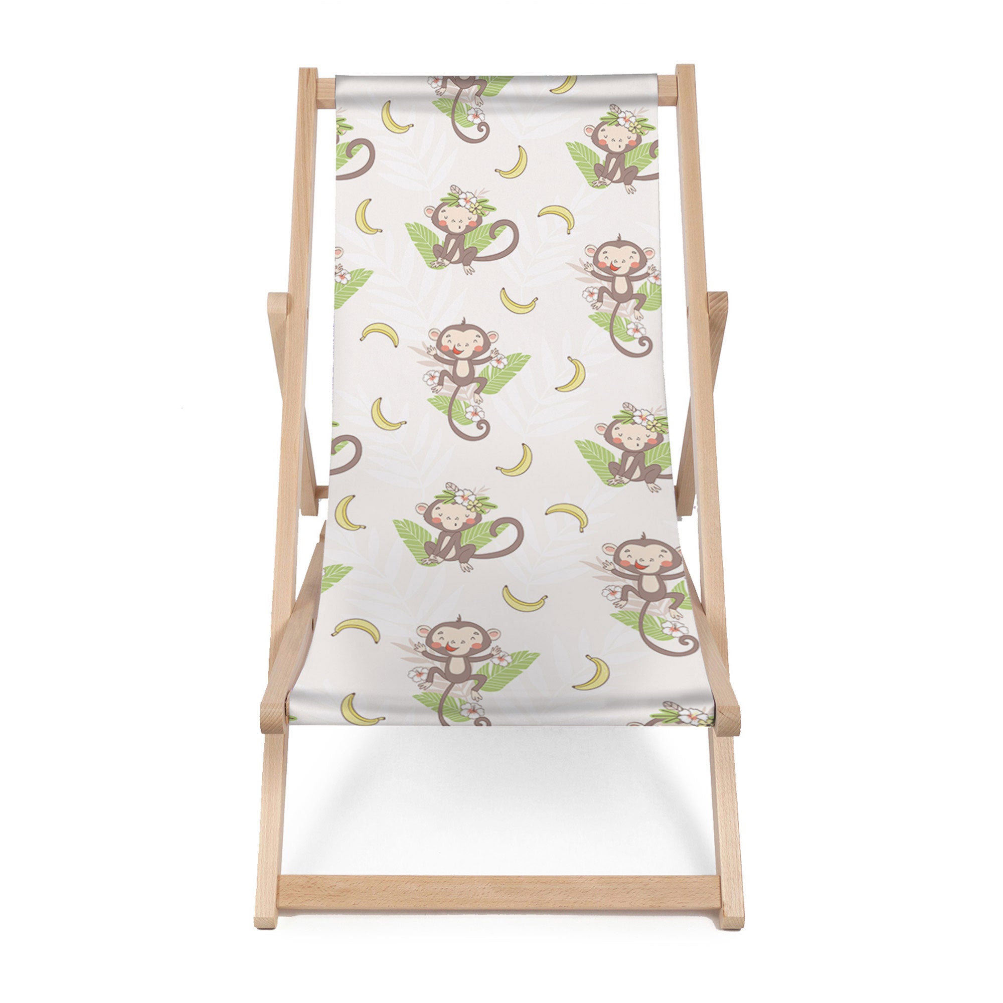 Wooden Deck Chair Funny Monkeys-M
