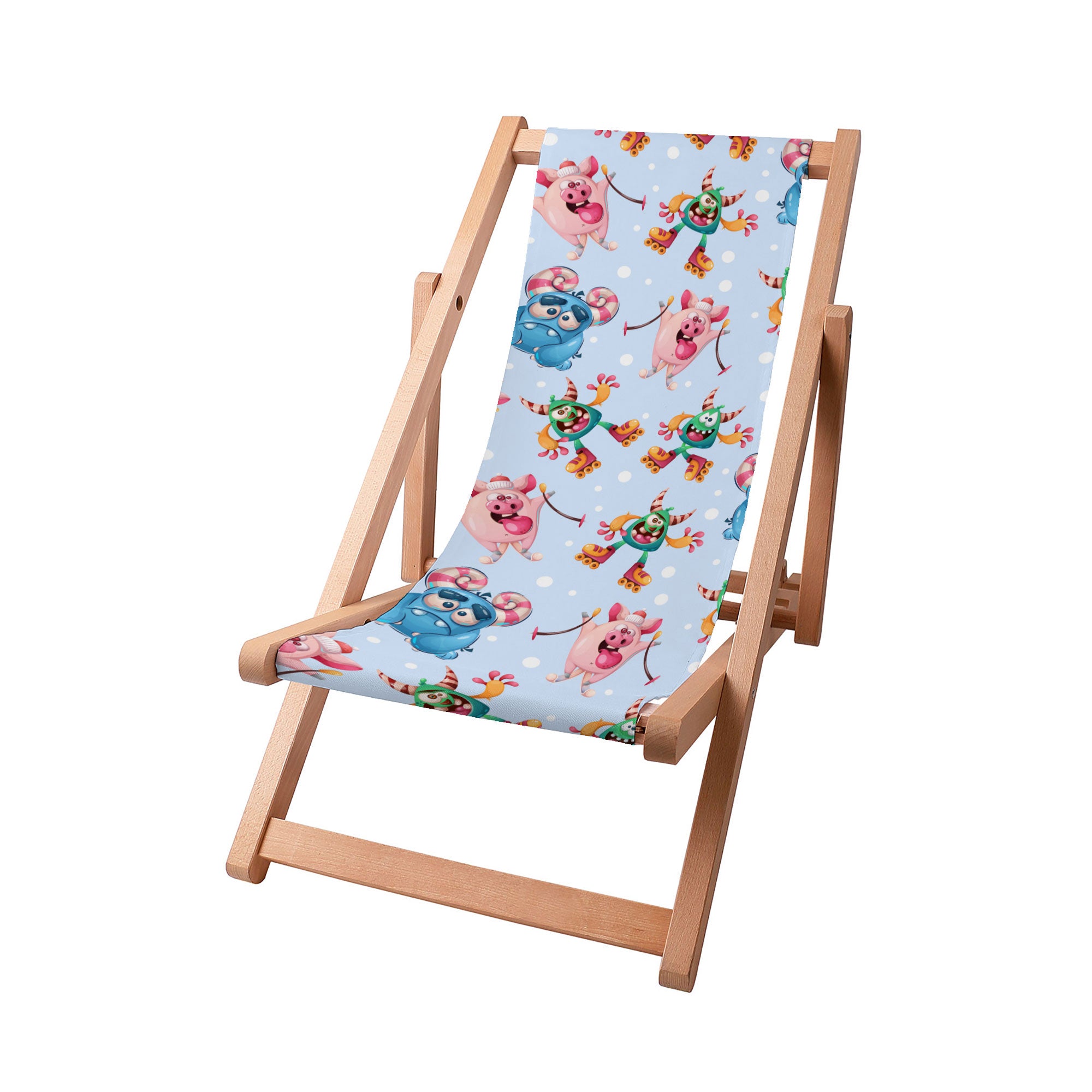 Wooden Deck Chair Funny Monsters-S