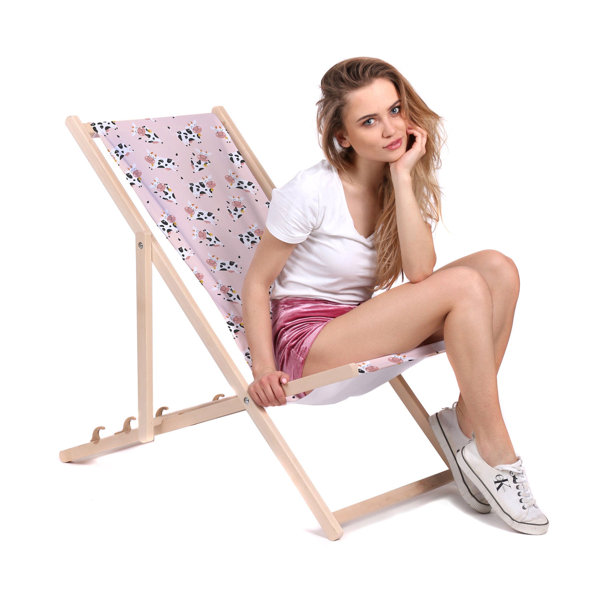 Wooden Deck Chair Happy Cow-M