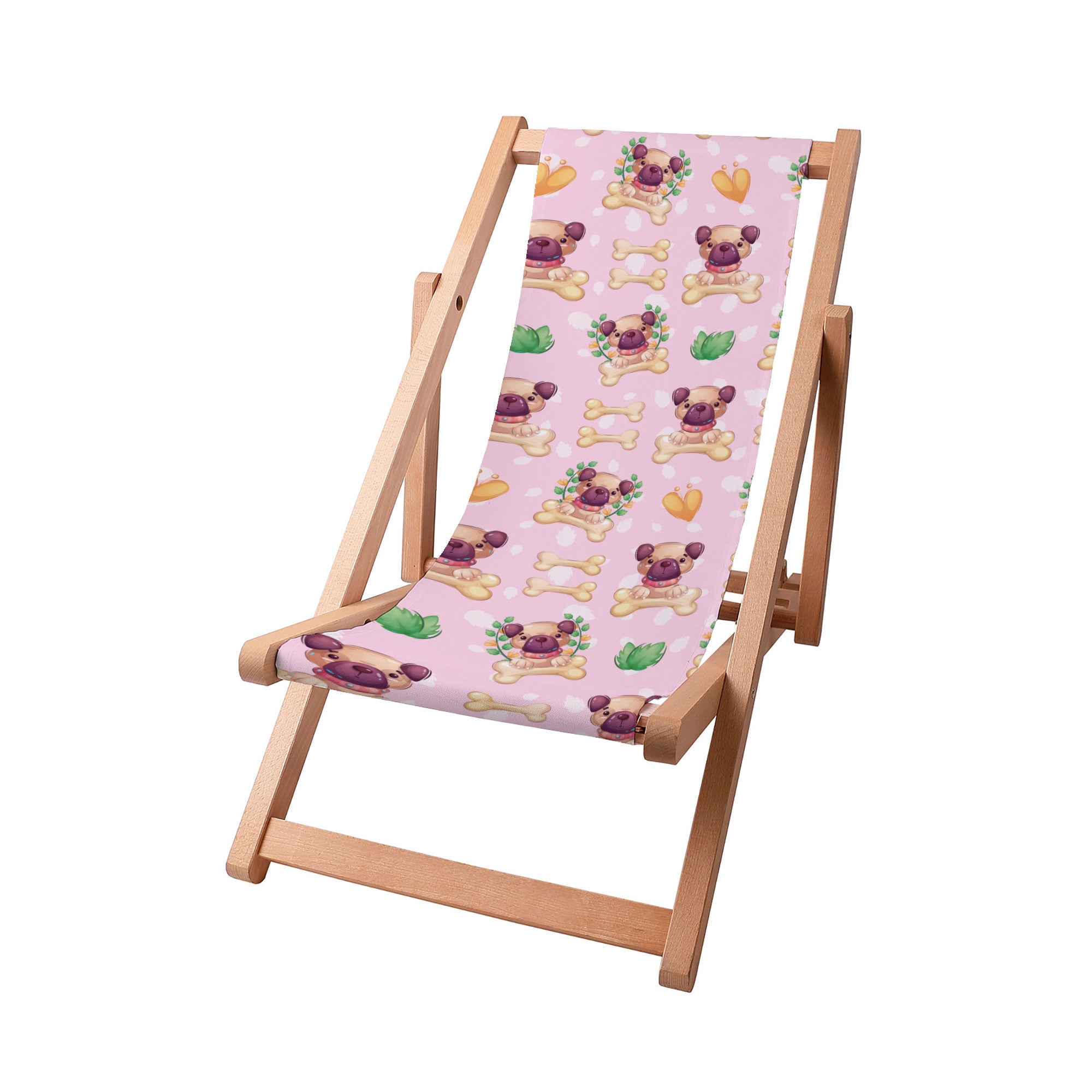 Wooden Deck Chair Happy Small Dogs