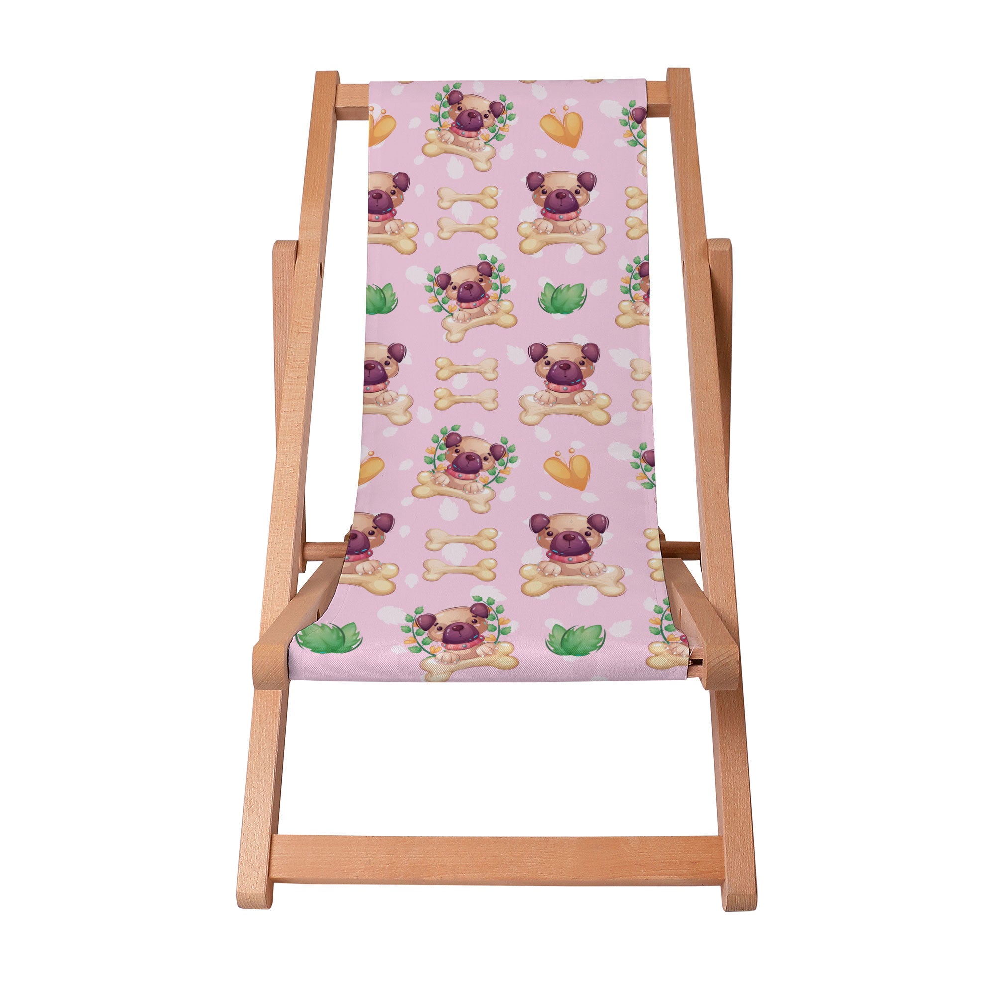 Wooden Deck Chair Happy Small Dogs
