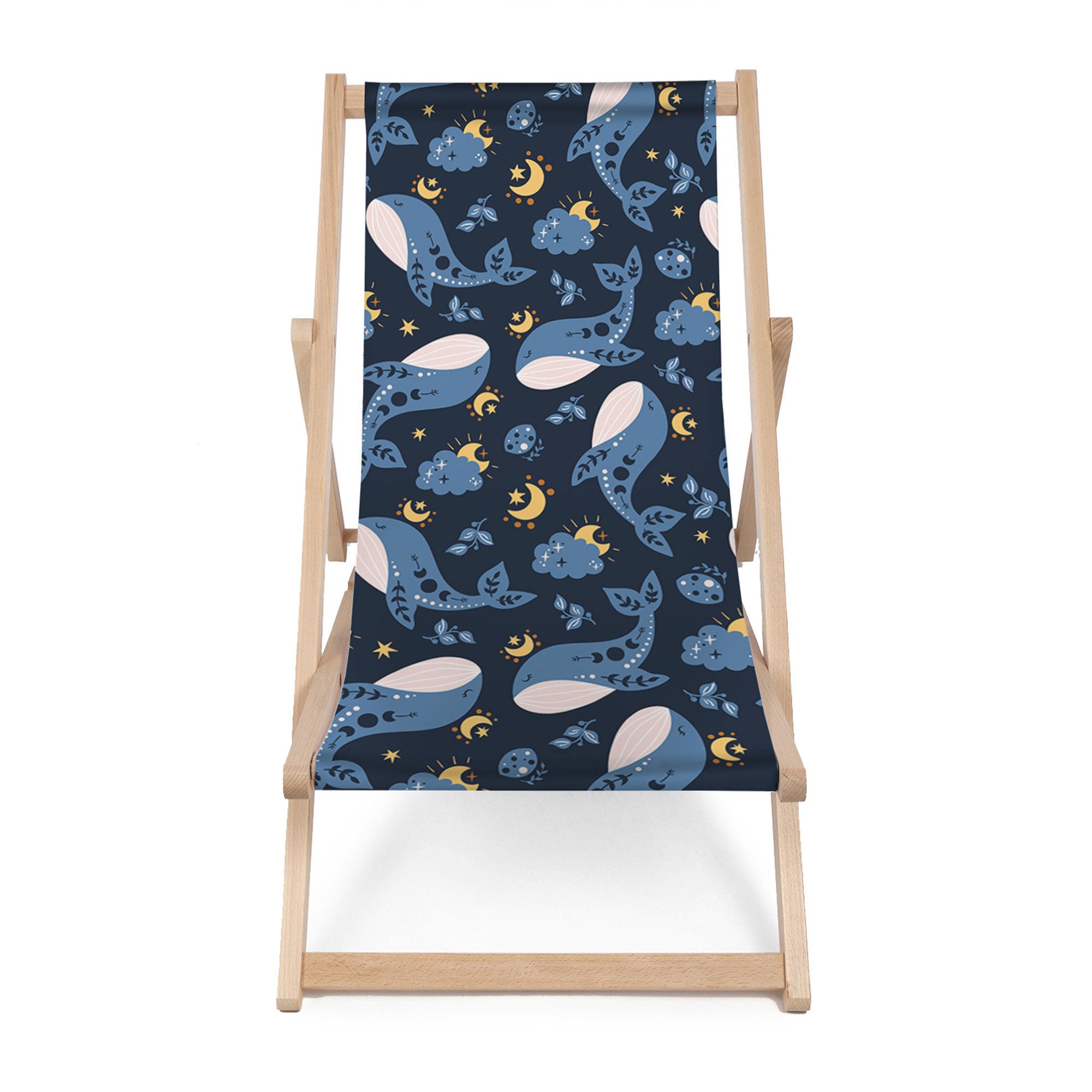 Wooden Deck Chair Whales-M