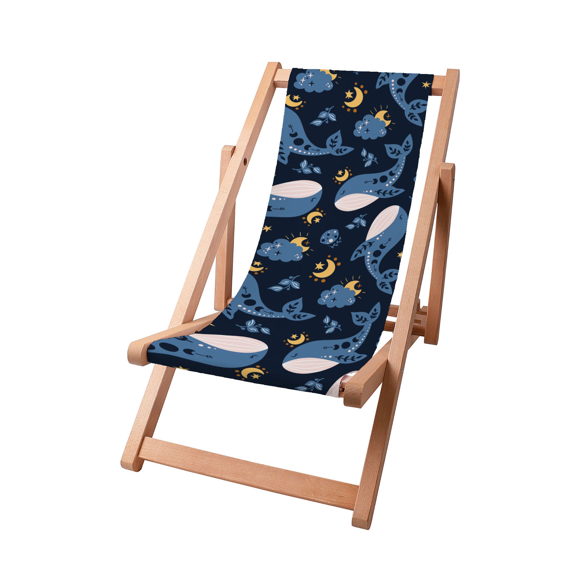 Wooden Deck Chair Whales