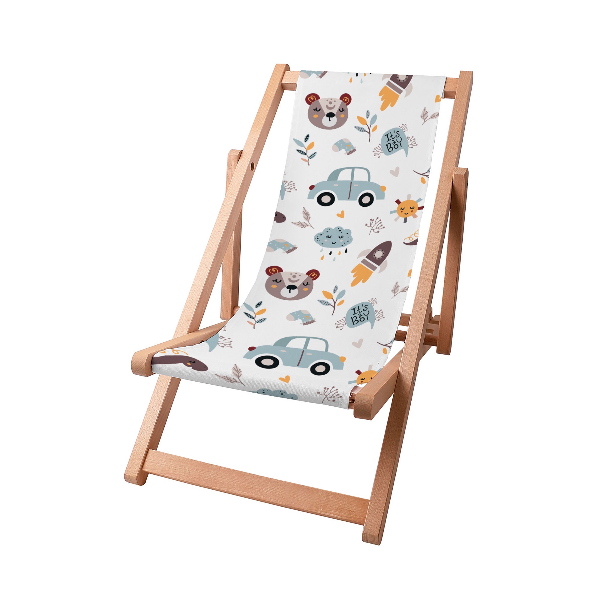 Wooden Deck Chair It's a Boy-S