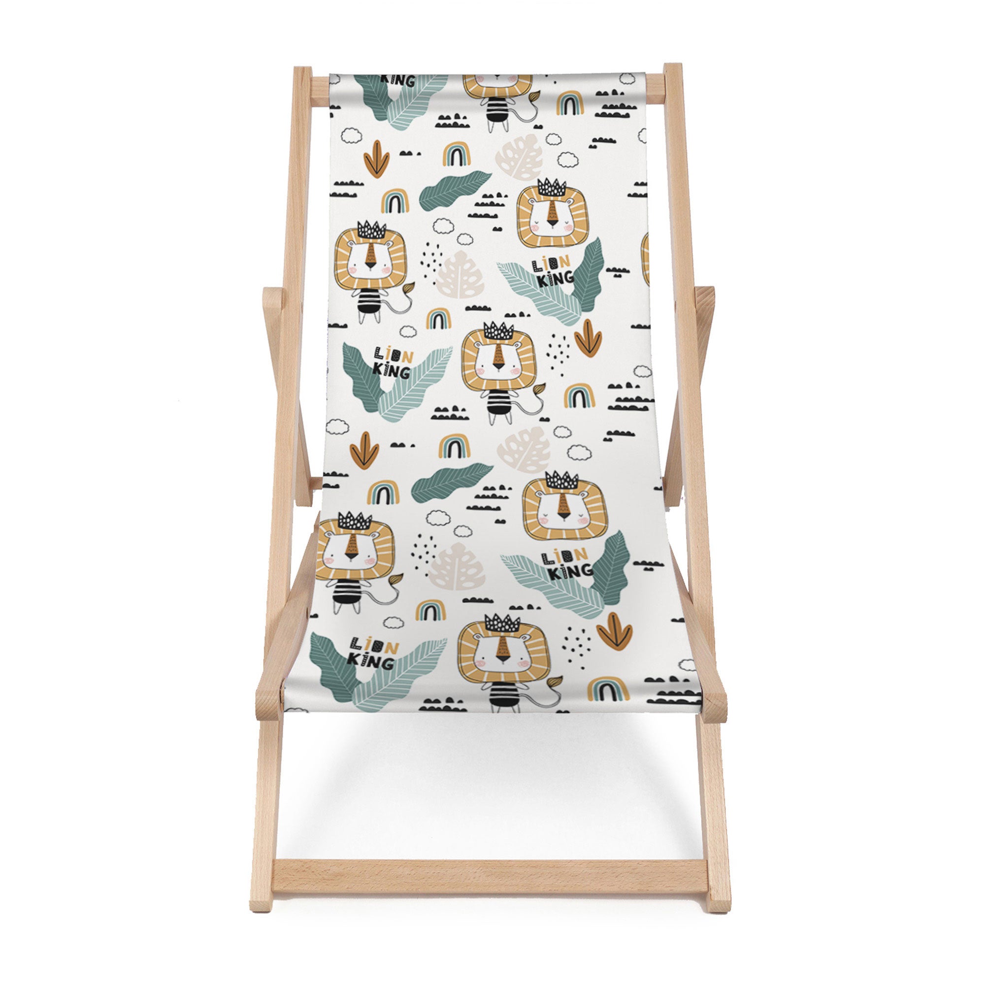 Wooden Deck Chair Lion King-M