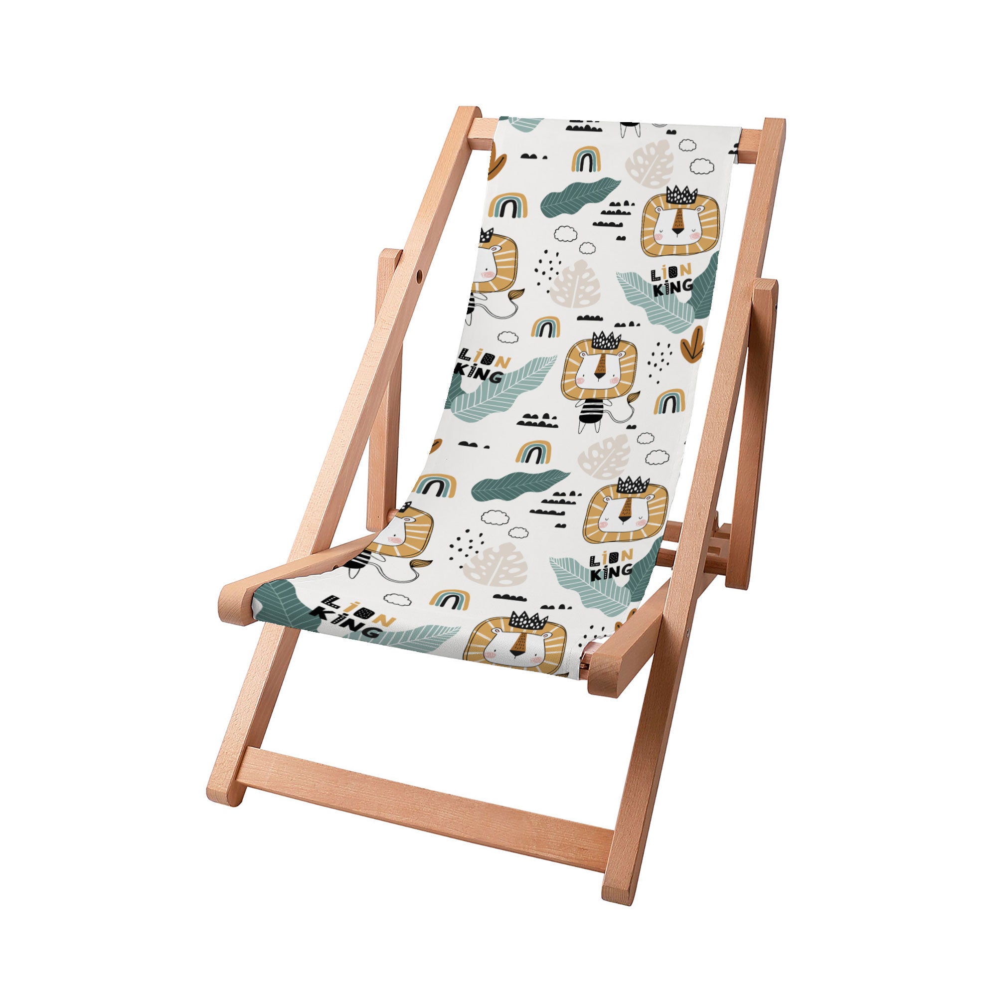 Wooden Deck Chair Lion King