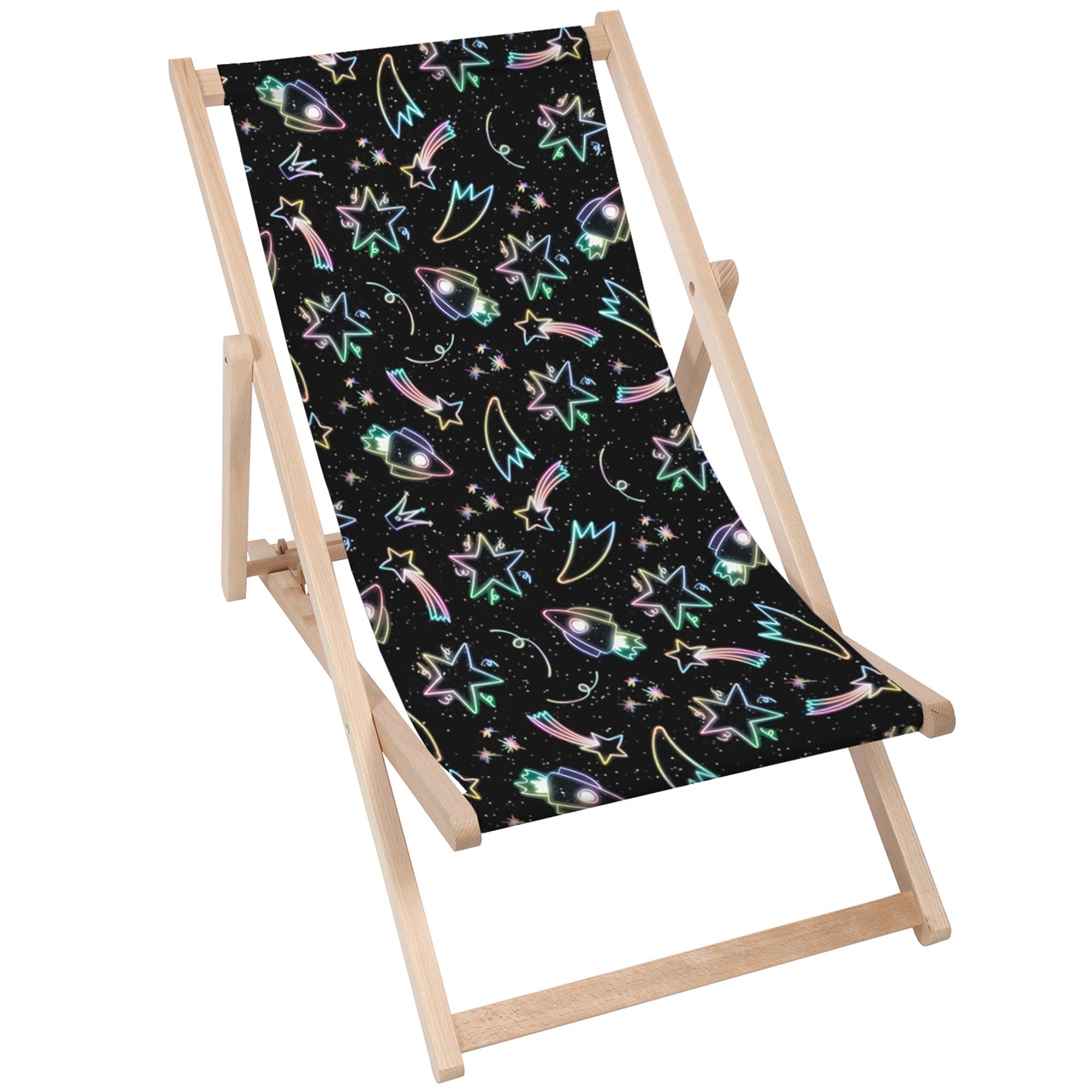 Wooden Deck Chair Neon Galaxy-M