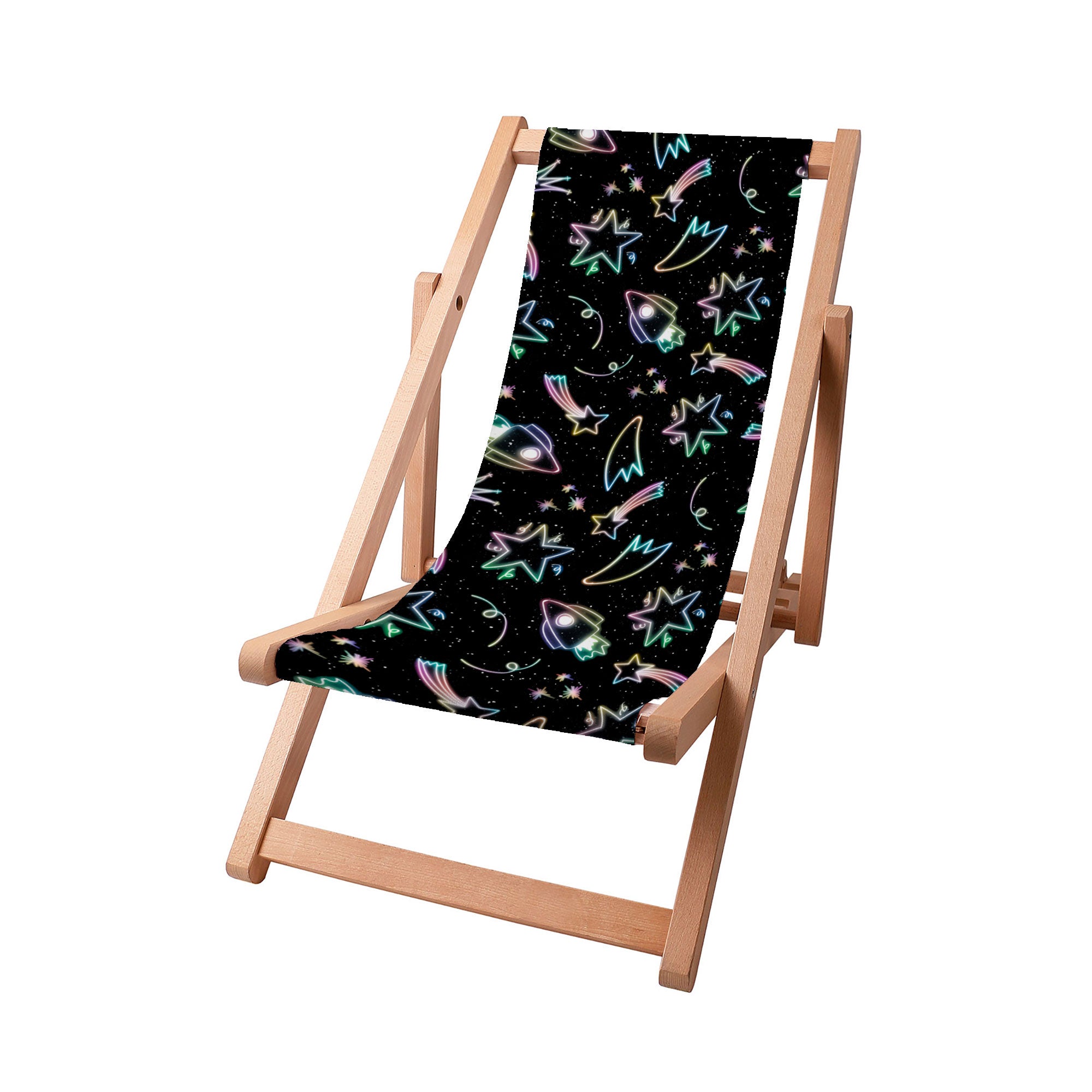 Wooden Deck Chair Neon Galaxy