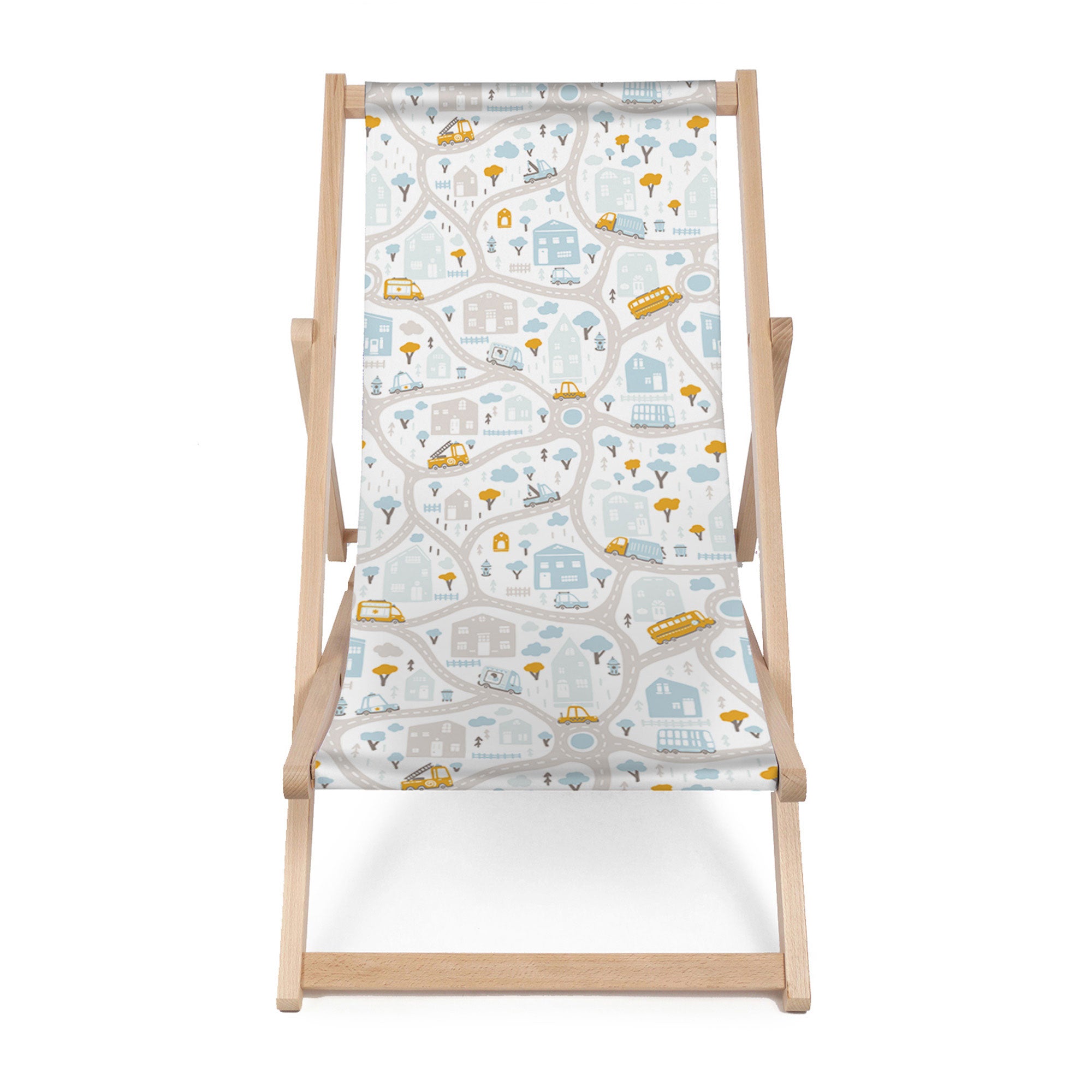 Wooden Deck Chair On the Road-M