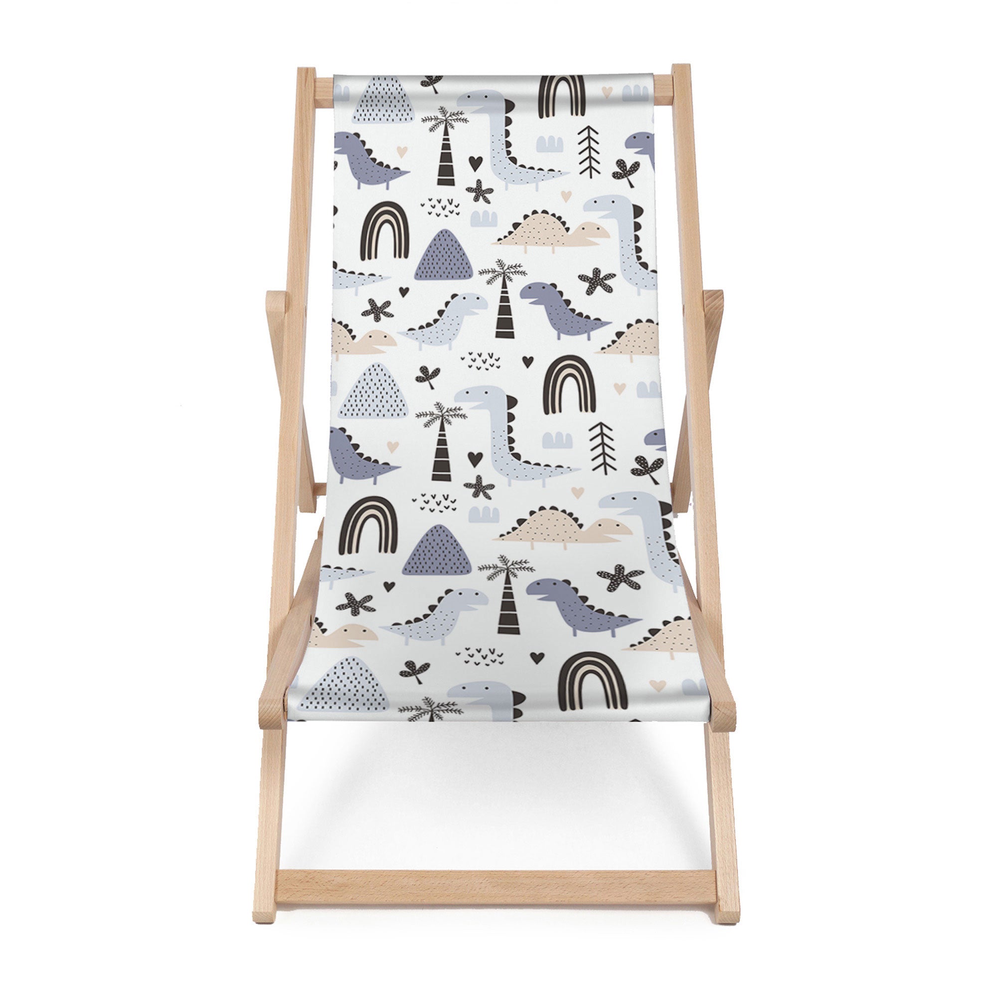Wooden Deck Chair Pastel Kids Dinosaur-M