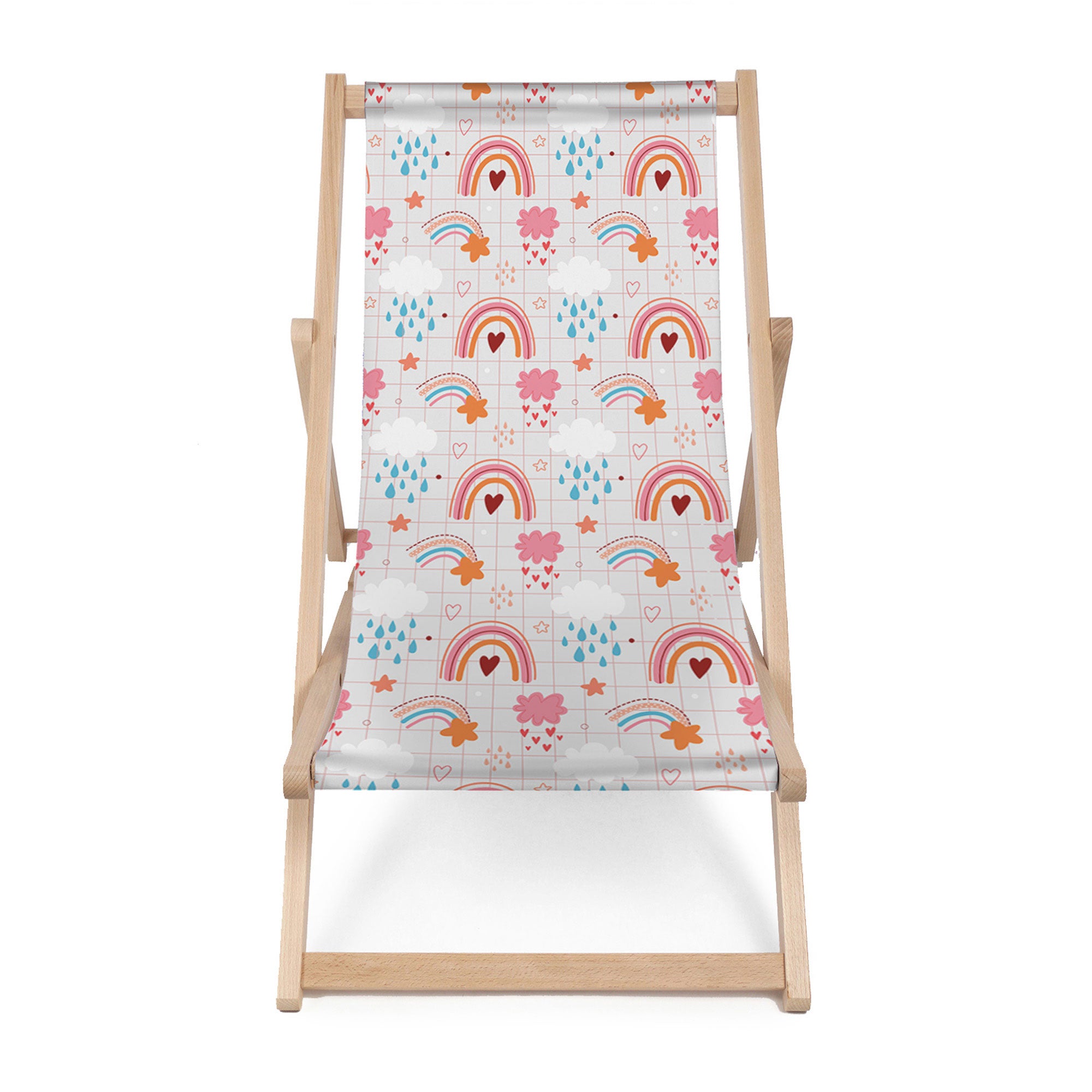 Wooden Deck Chair Pink Rainbow-M