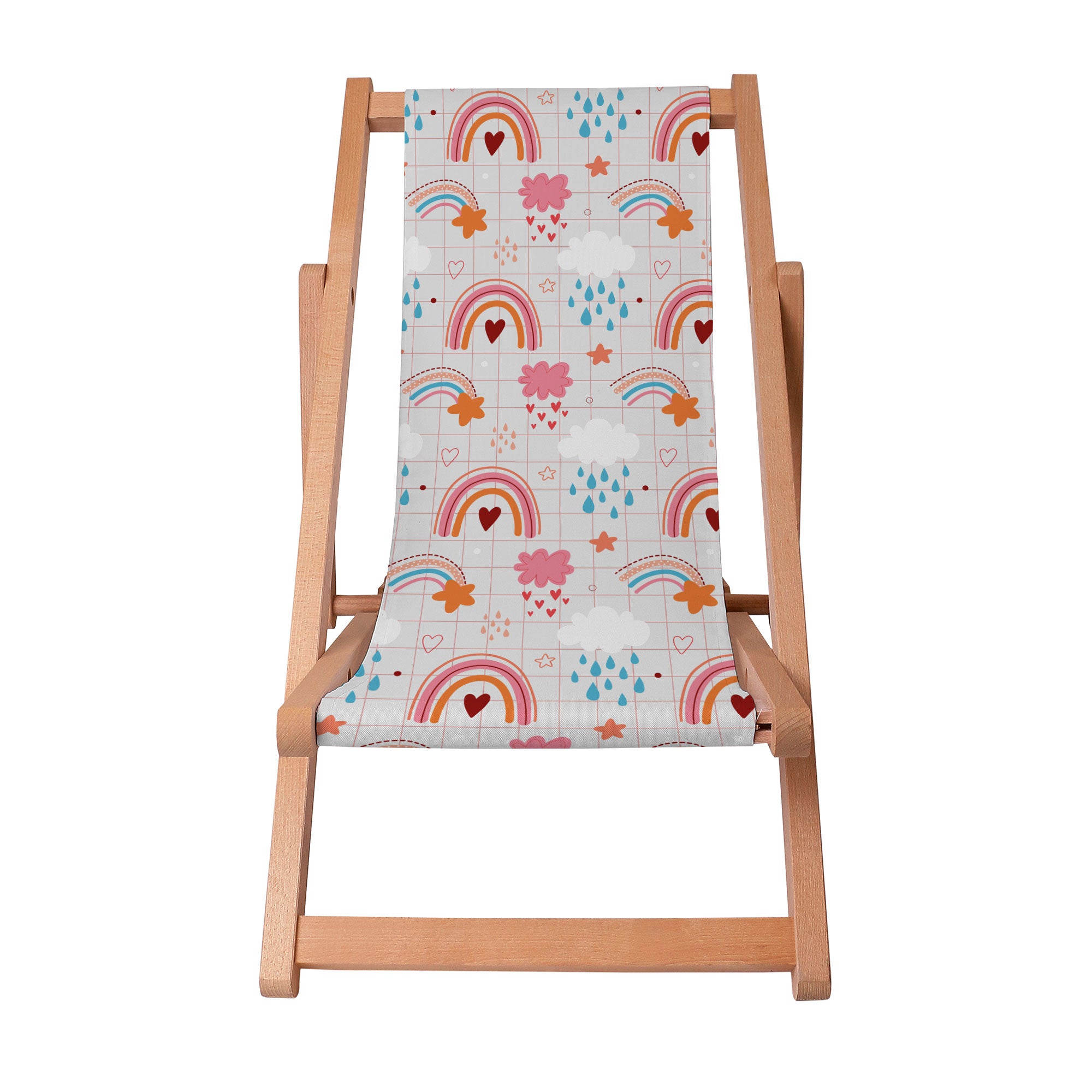 Wooden Deck Chair Pink Rainbow-S