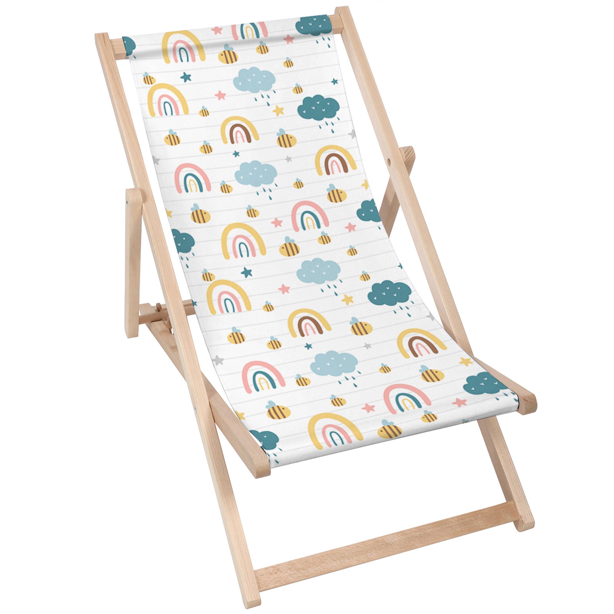 Wooden Deck Chair Rainbow and Bee-M