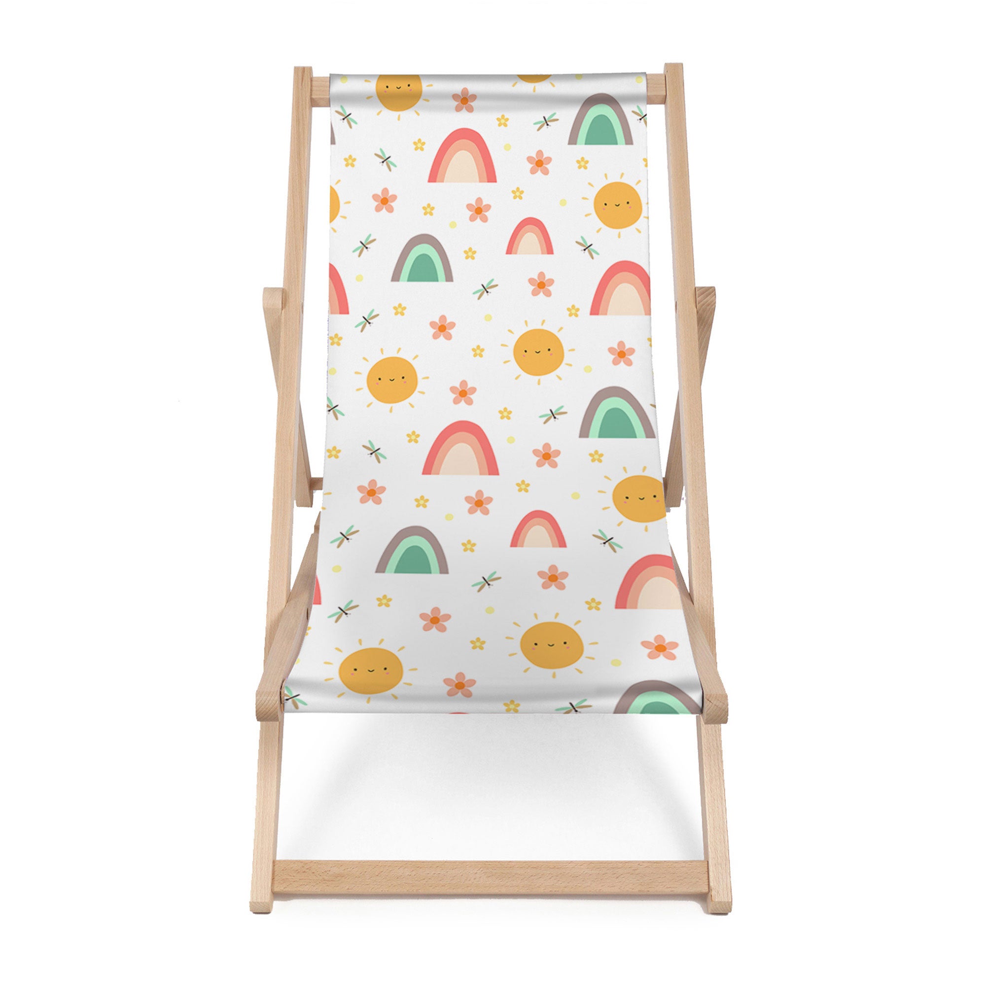 Wooden Deck Chair Rainbow and Sun-M