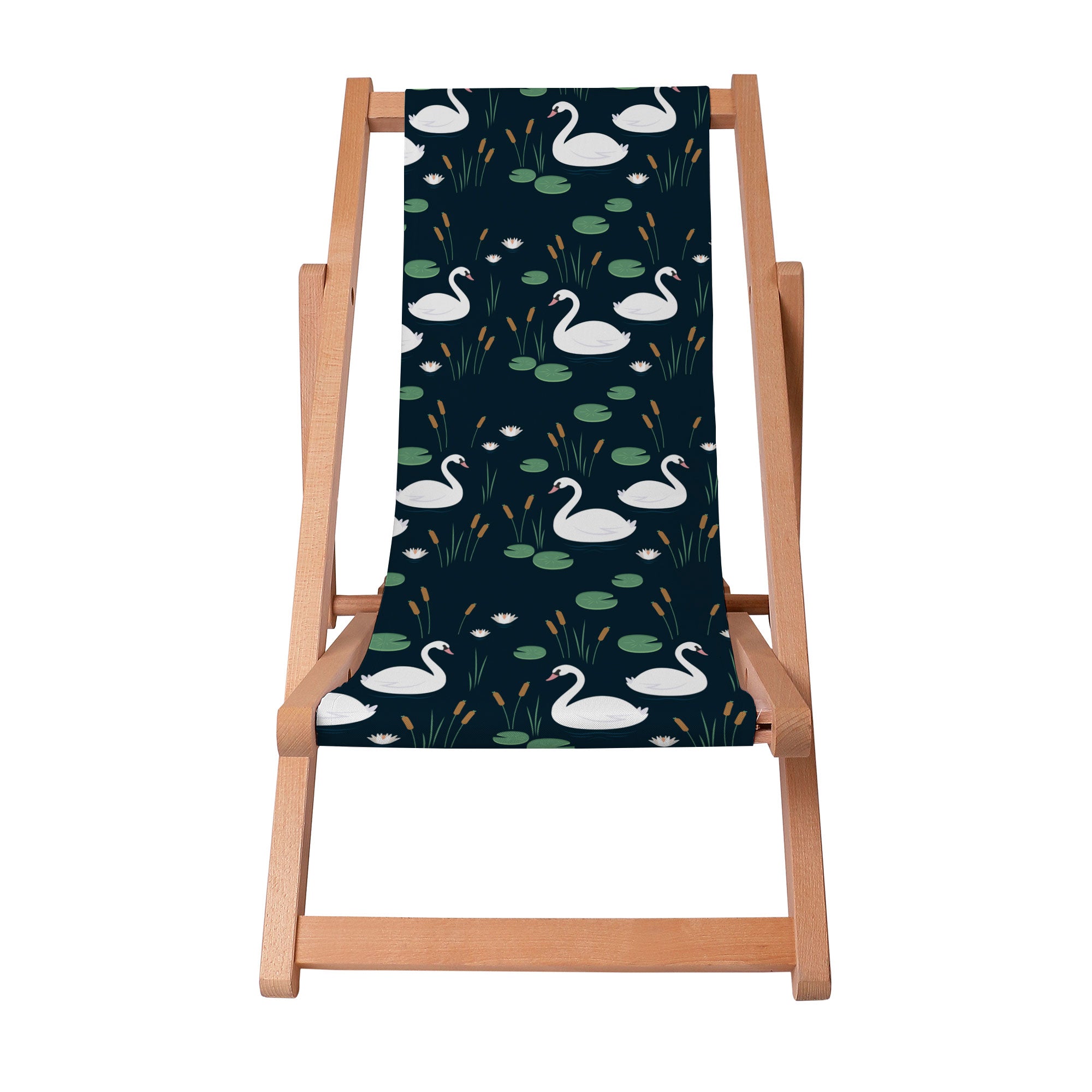 Wooden Deck Chair River Birds-S