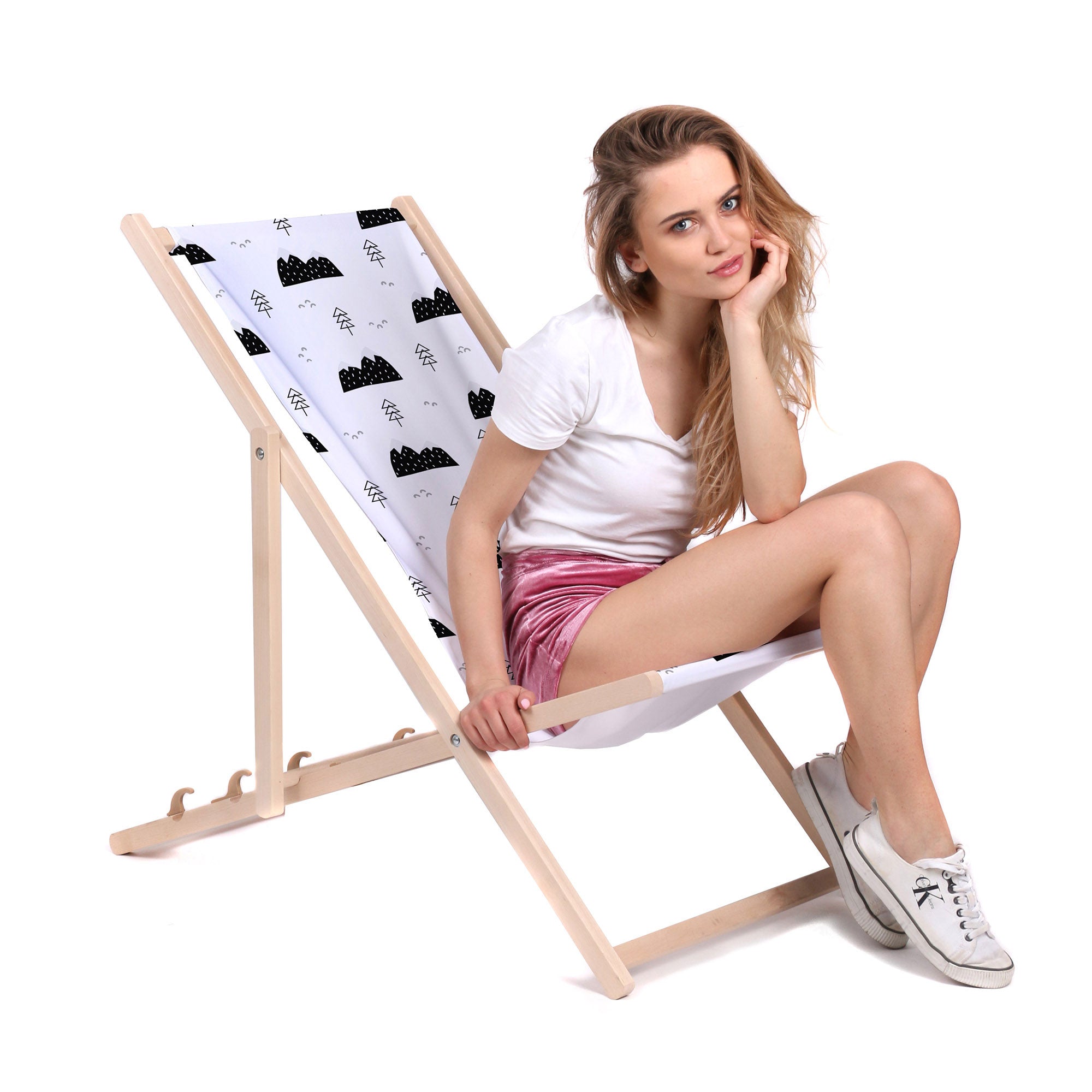 Wooden Deck Chair Scandi Mountains-M