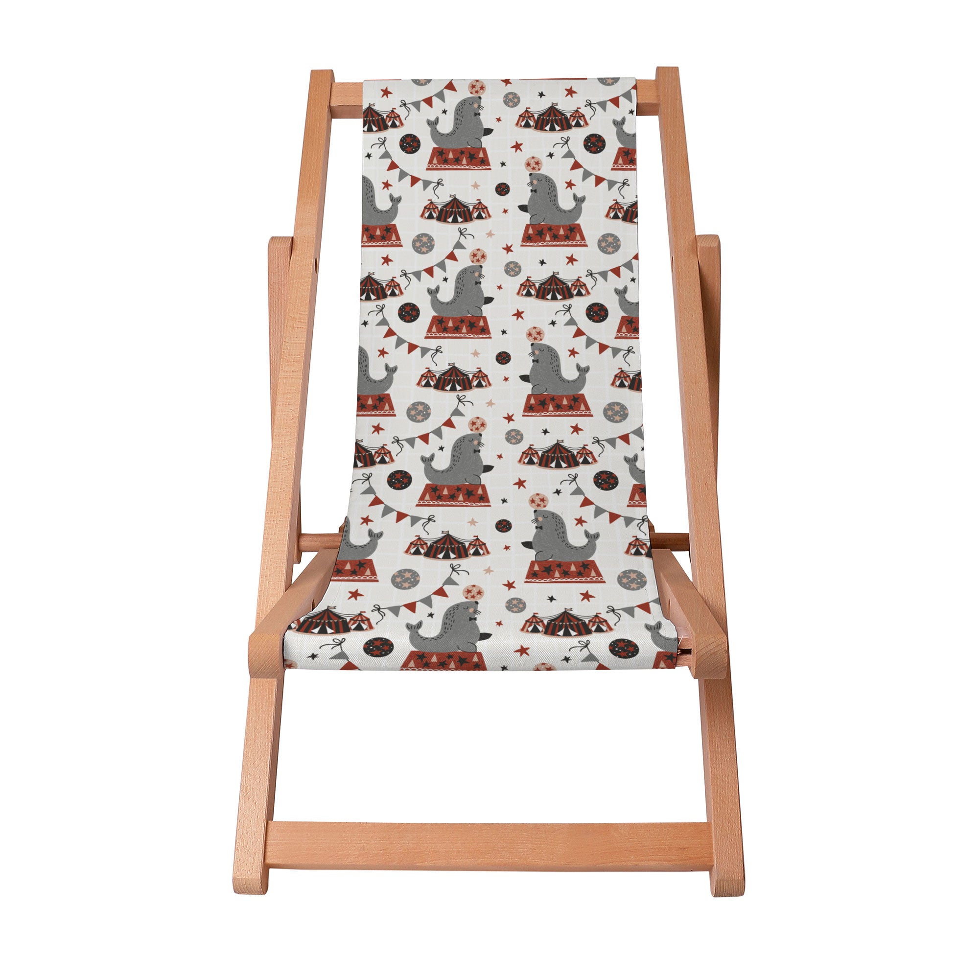 Wooden Deck Chair Seal in the Circus
