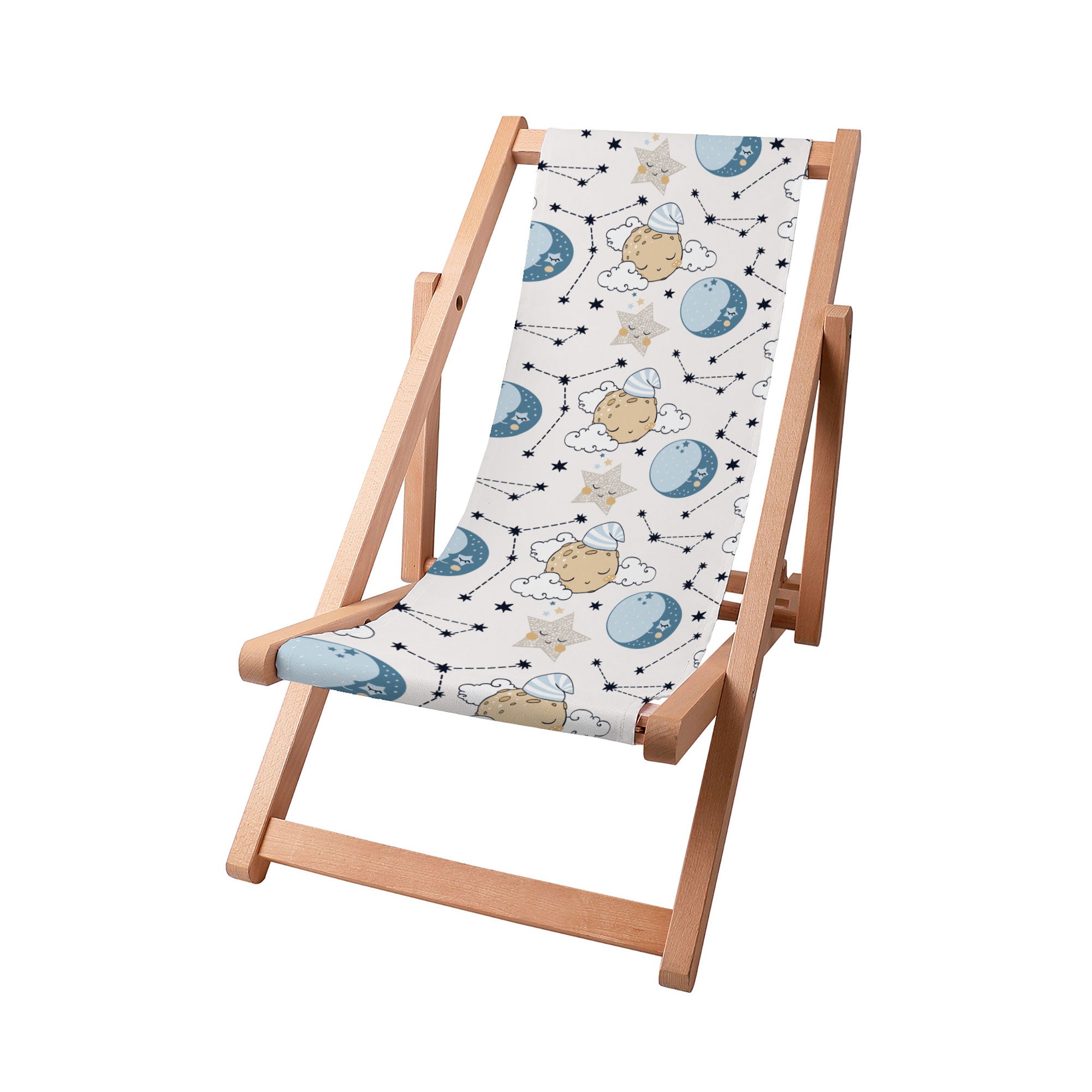 Wooden Deck Chair Sleeping Moon