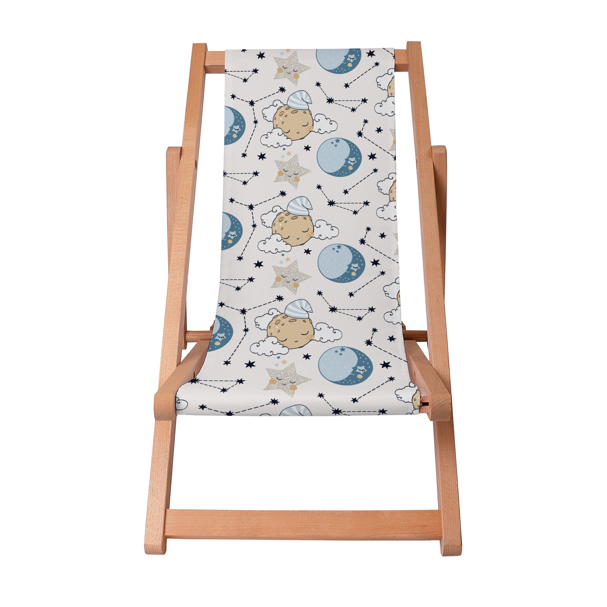 Wooden Deck Chair Sleeping Moon