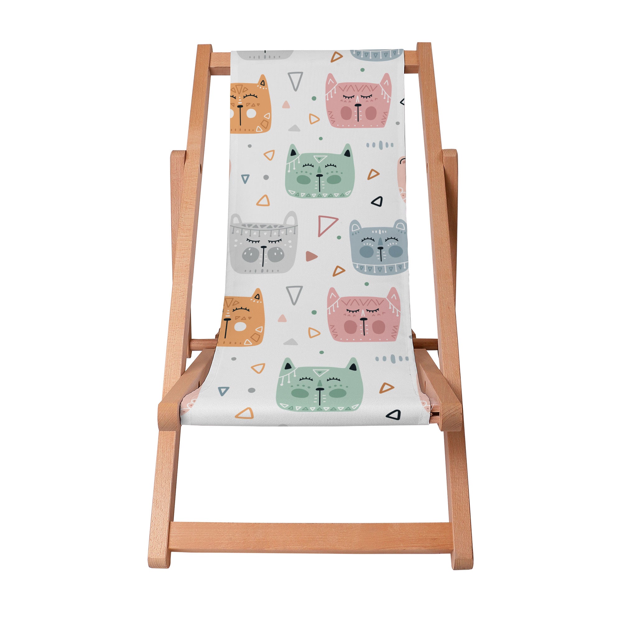 Wooden Deck Chair Sleepy Cats-S