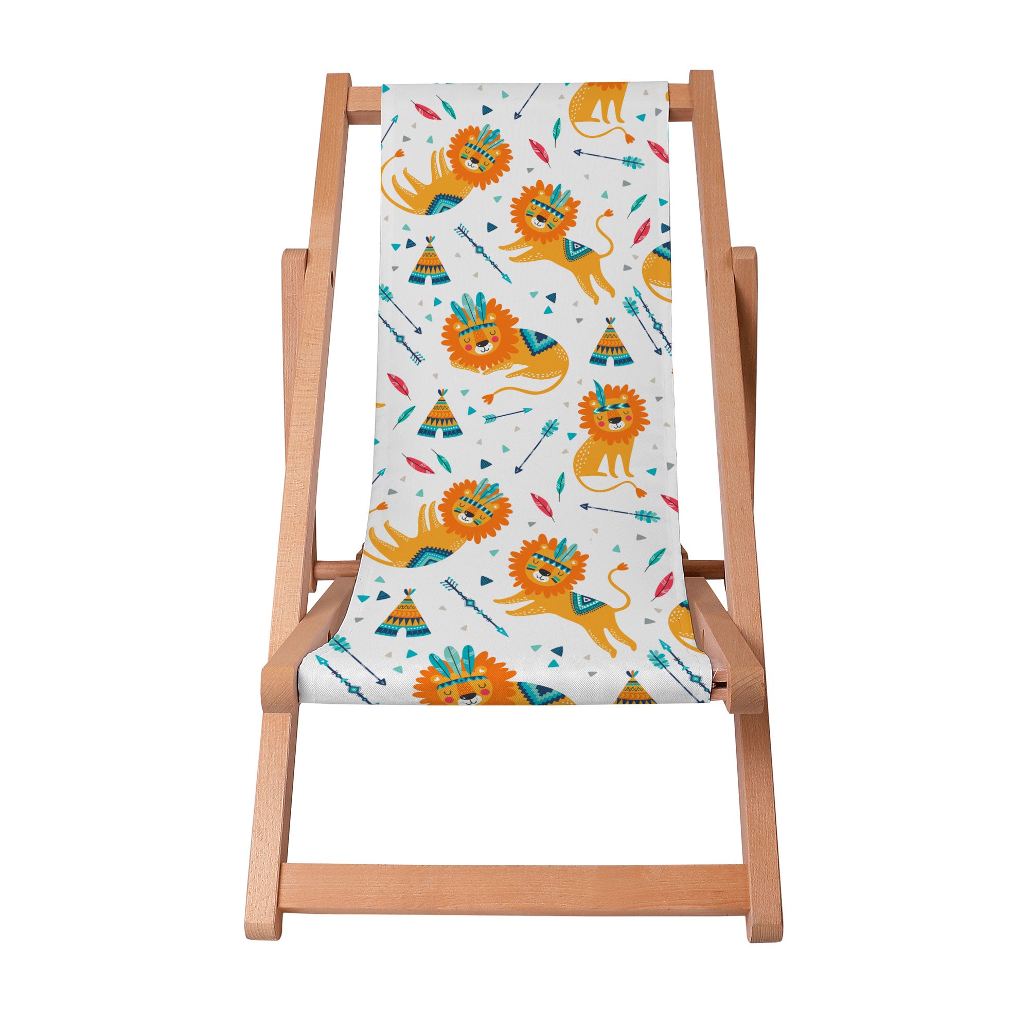 Wooden Deck Chair Sleepy Lions-S