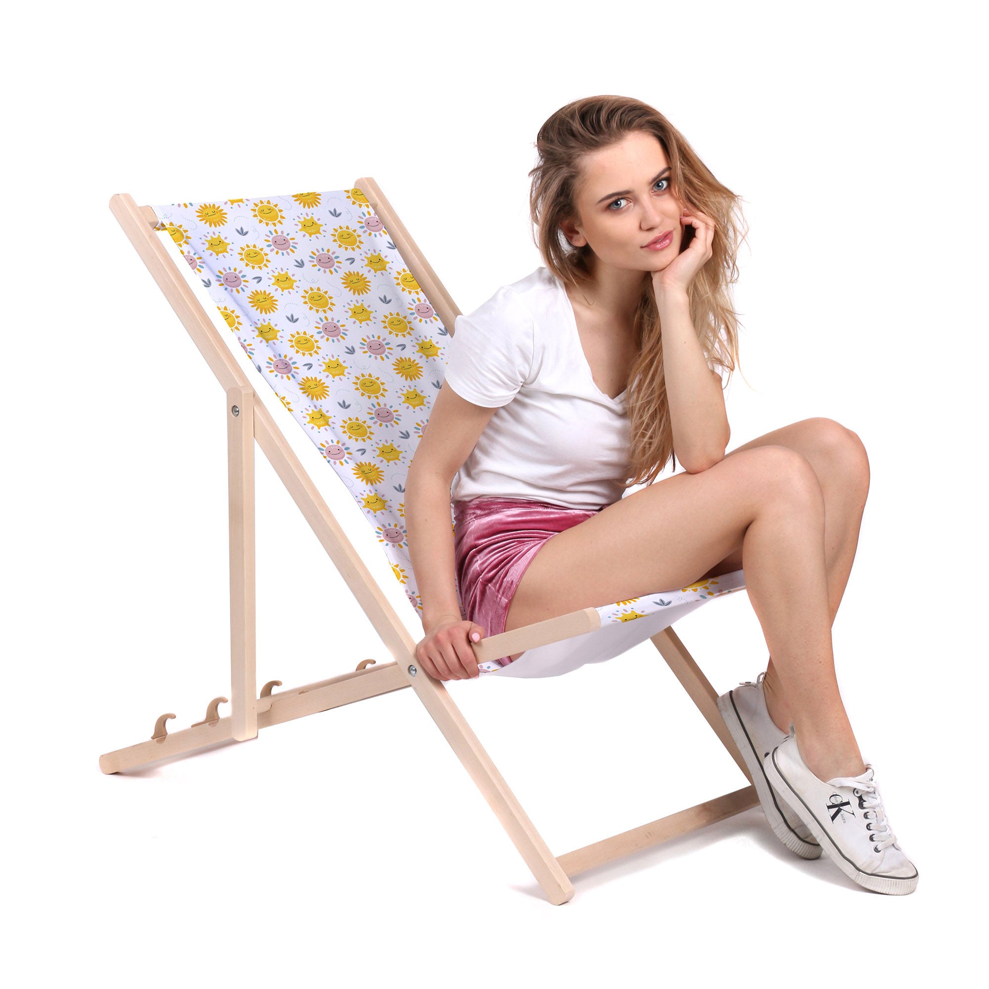 Wooden deck chair Sunny Morning-M