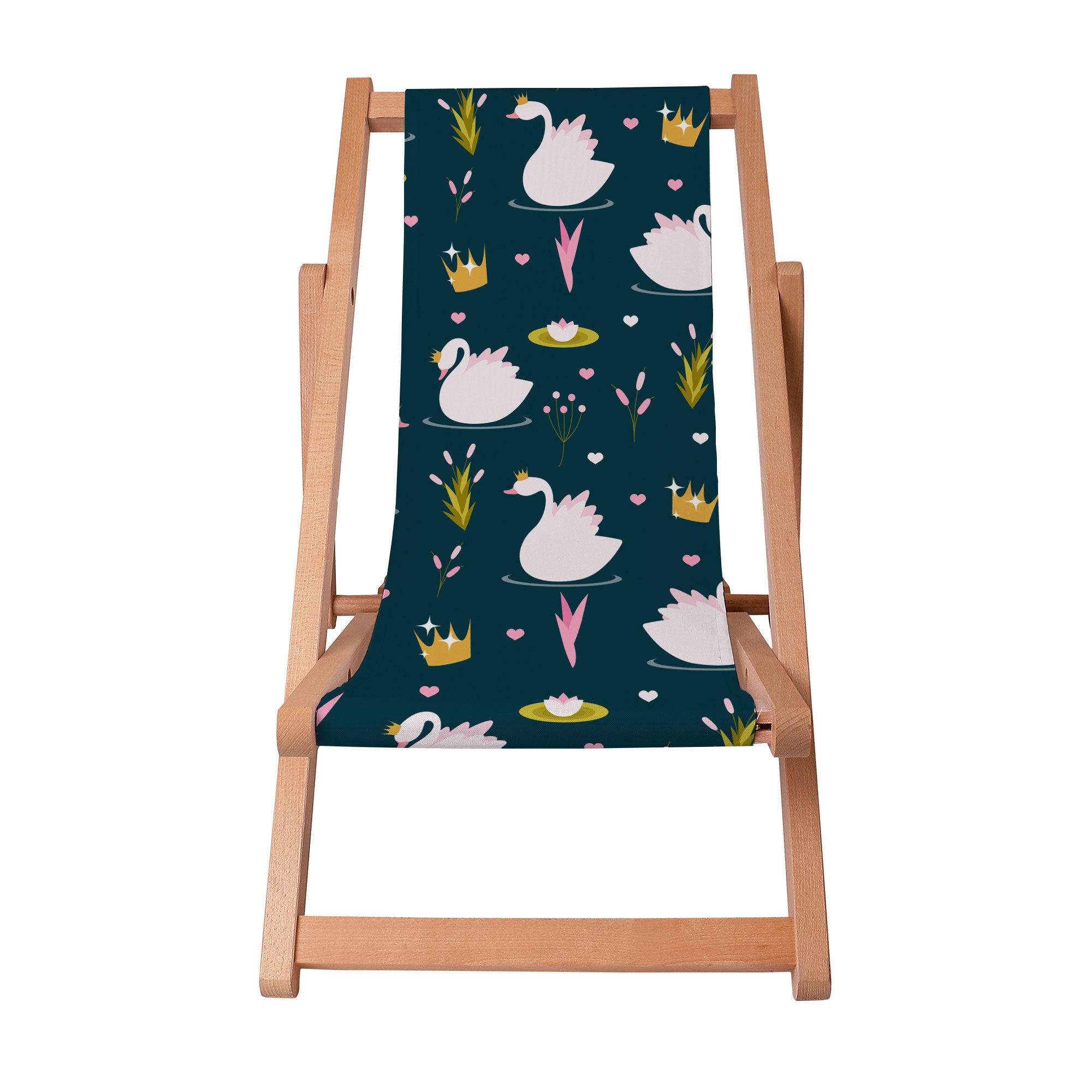 Wooden deck chair Swan Lake