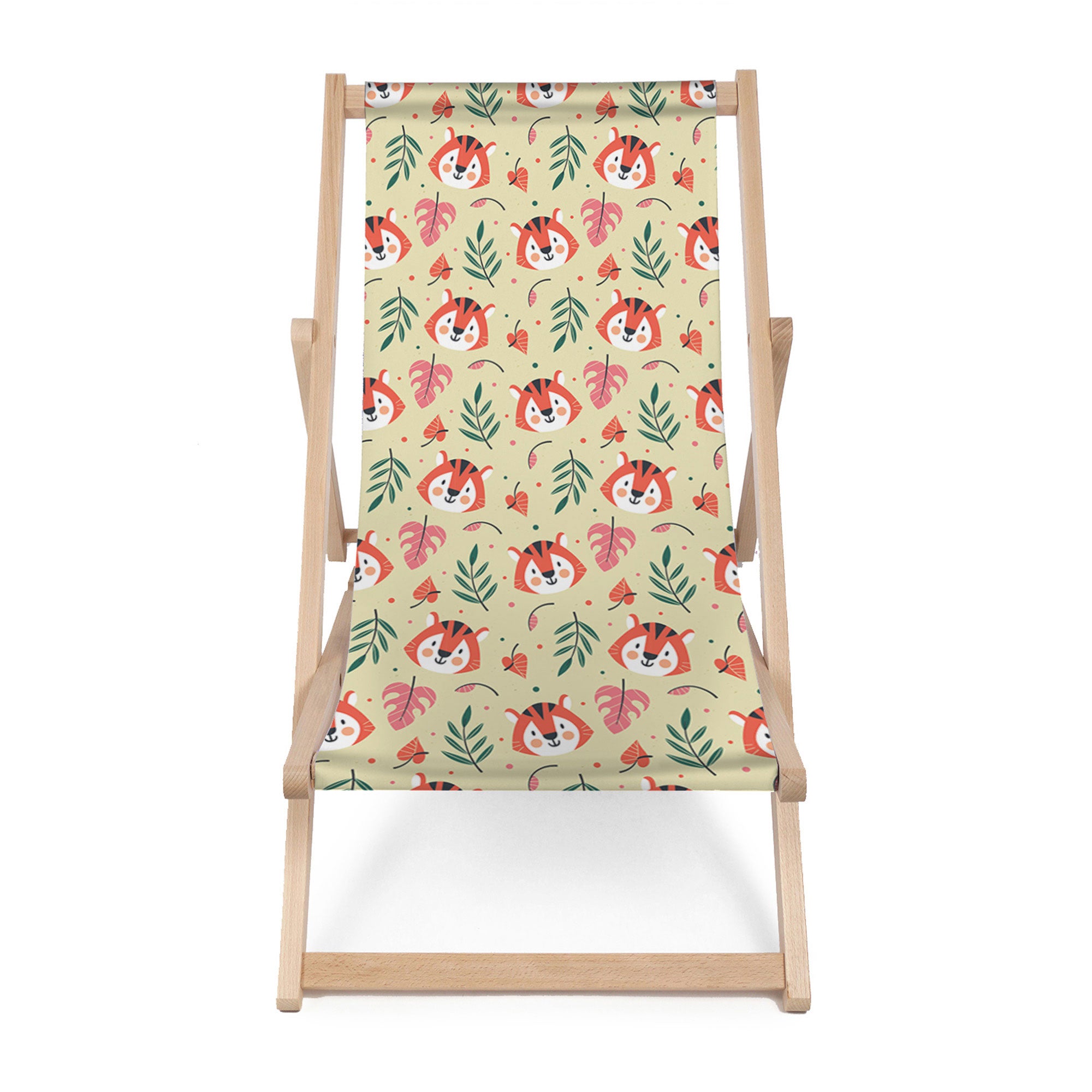 Wooden deck chair Tiger Pattern-M