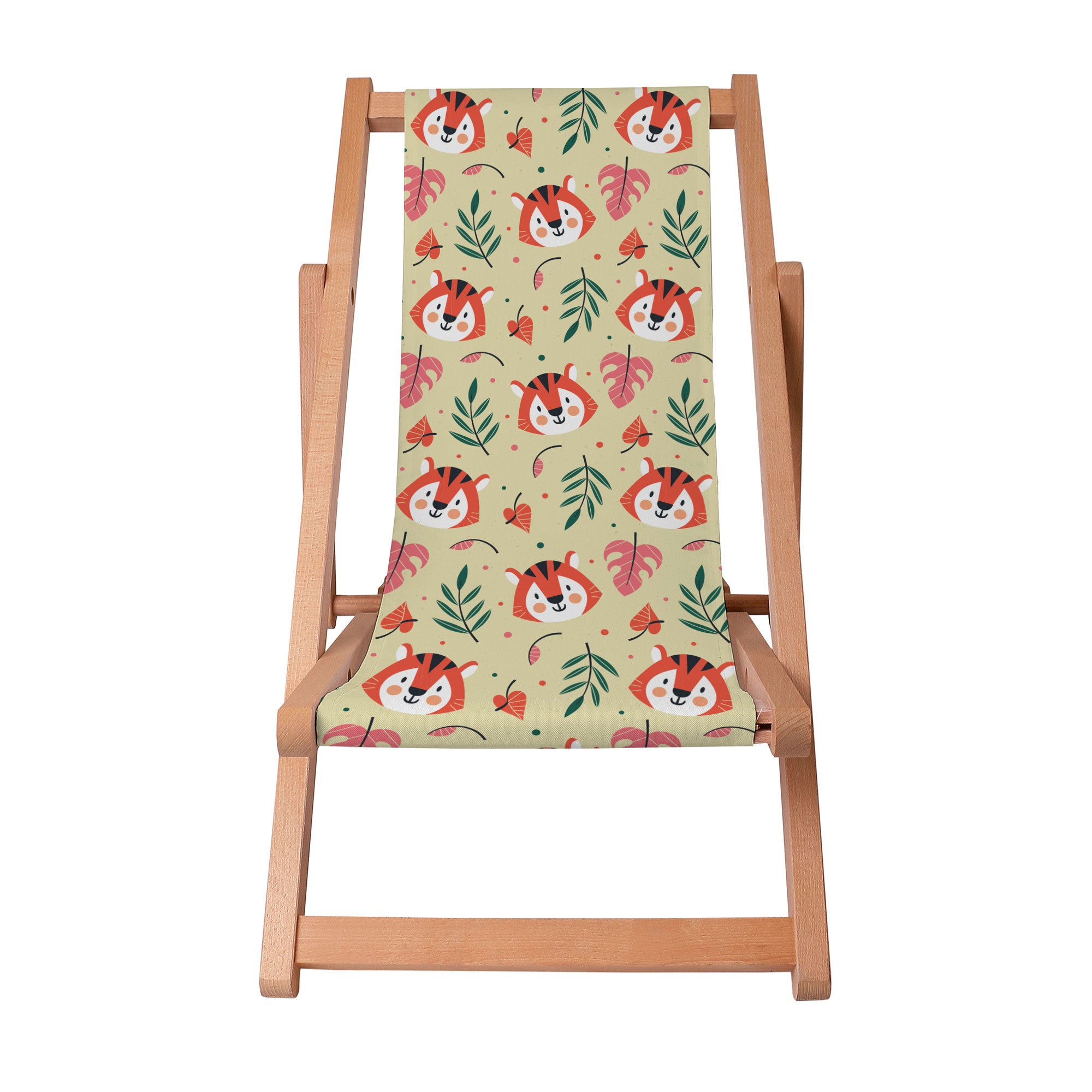 Wooden deck chair Tiger Pattern