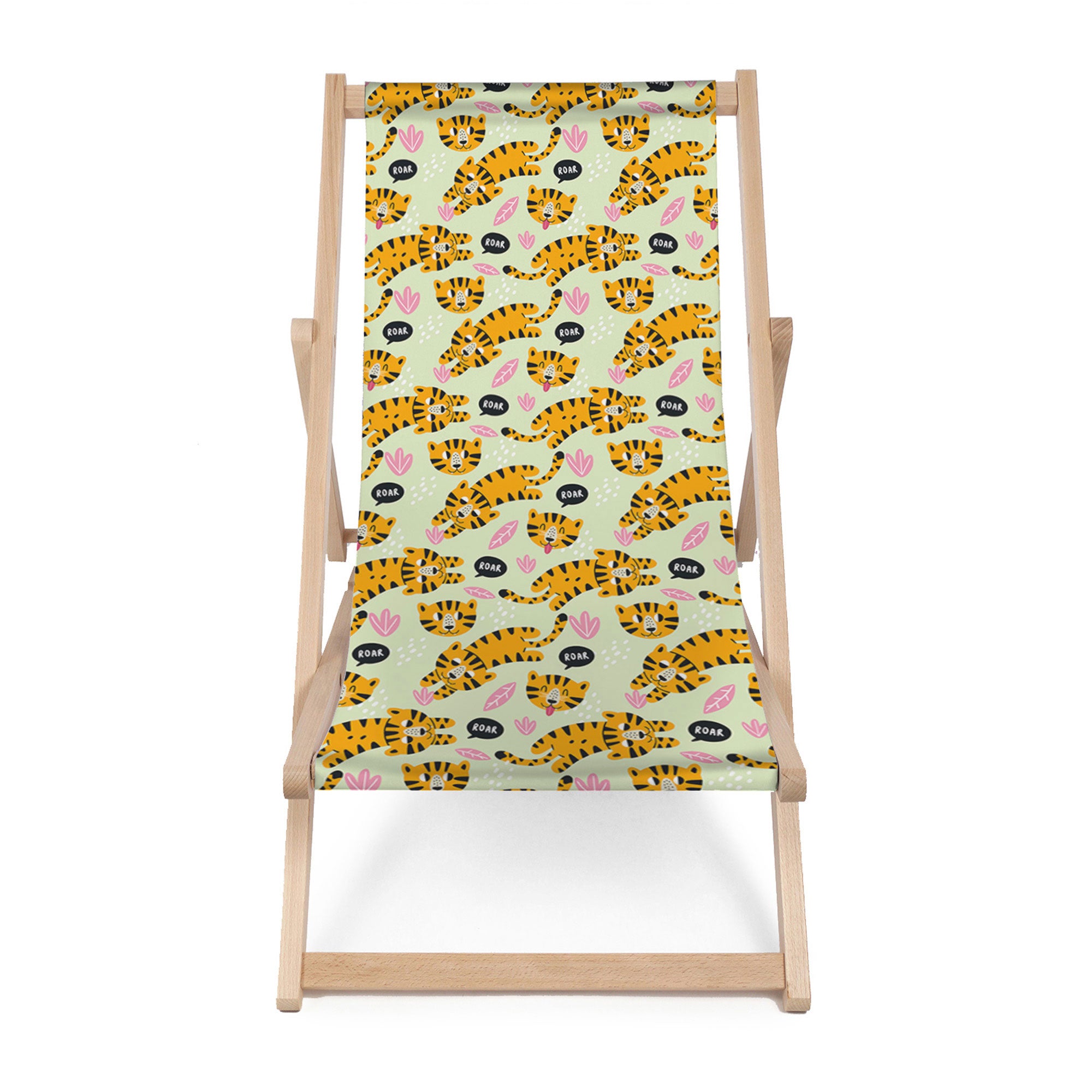 Wooden deck chair Orange Tiger Roar-M