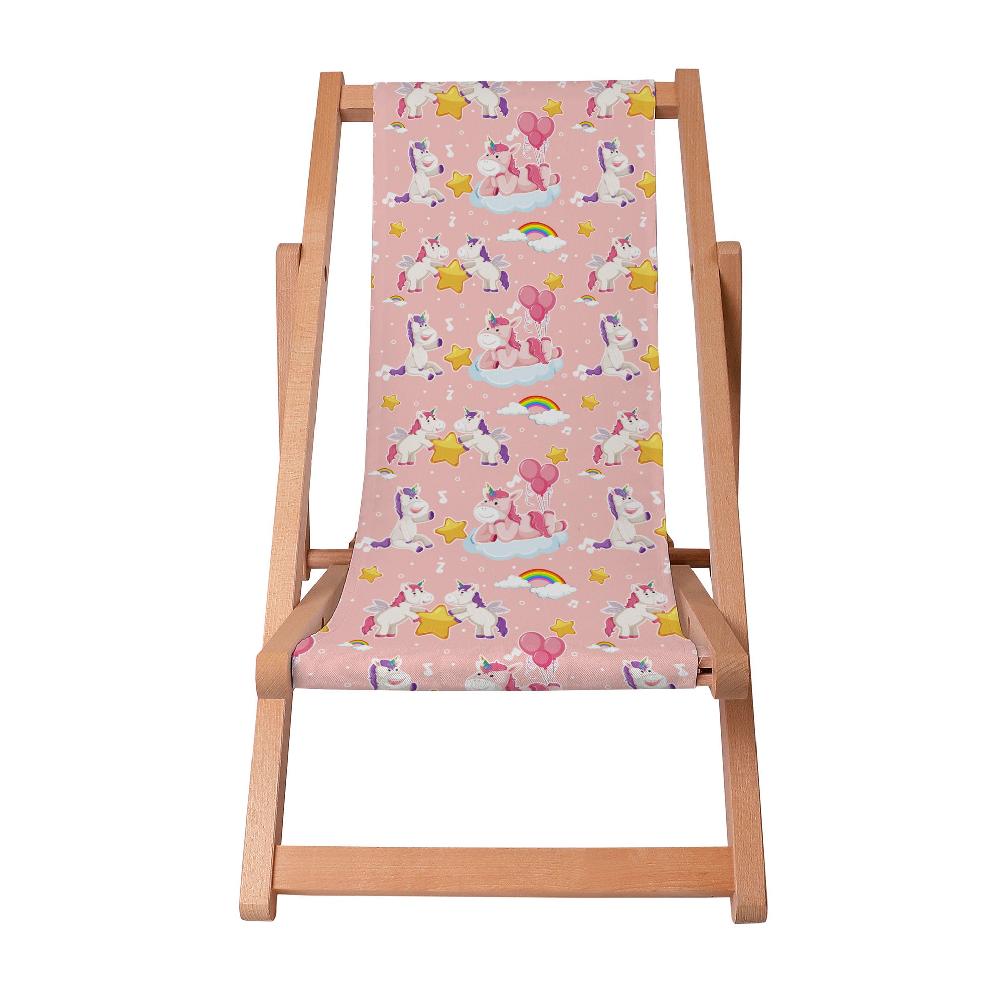 Wooden deck chair Unicorn Have Fun