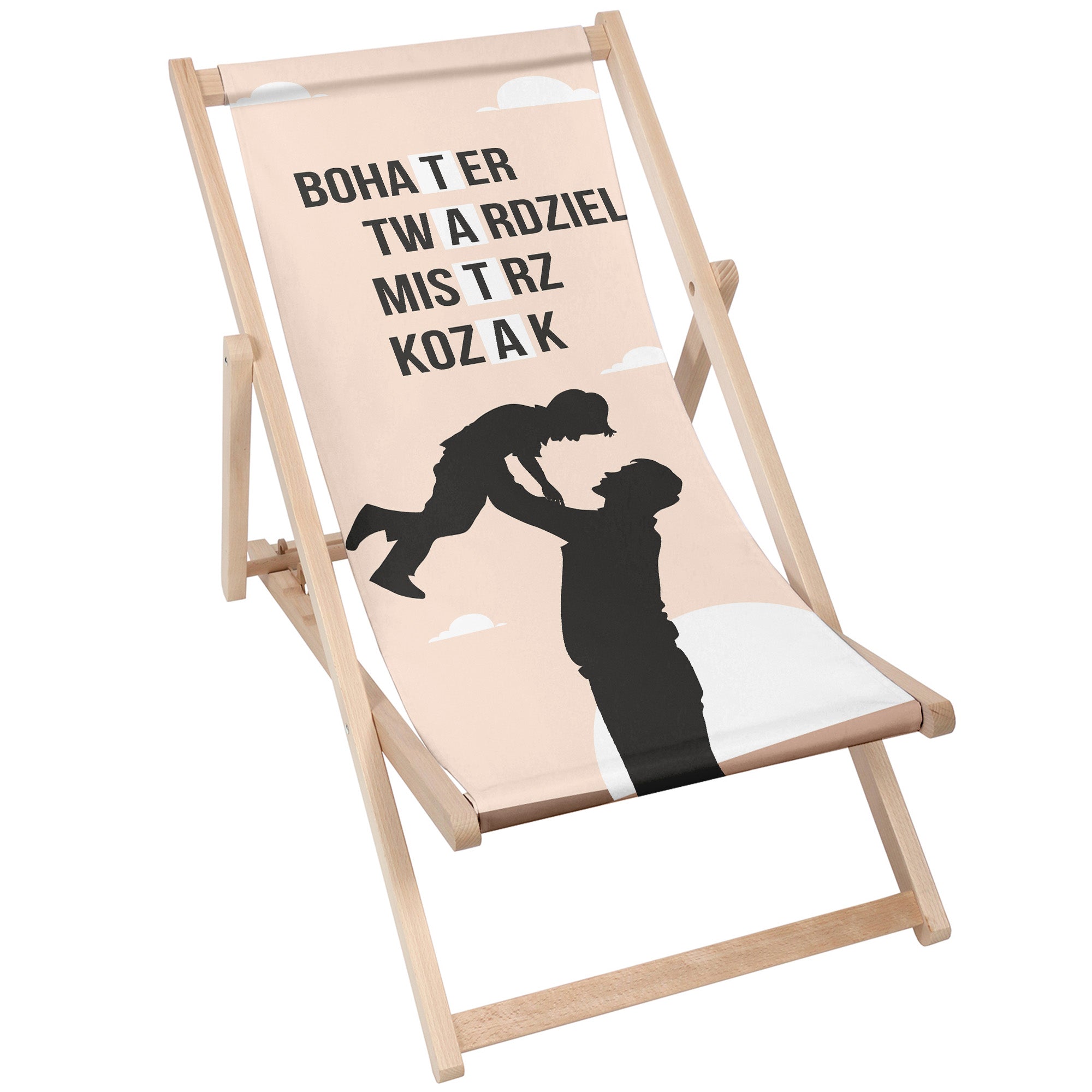Dřevěné lehátko Hrdina Táta