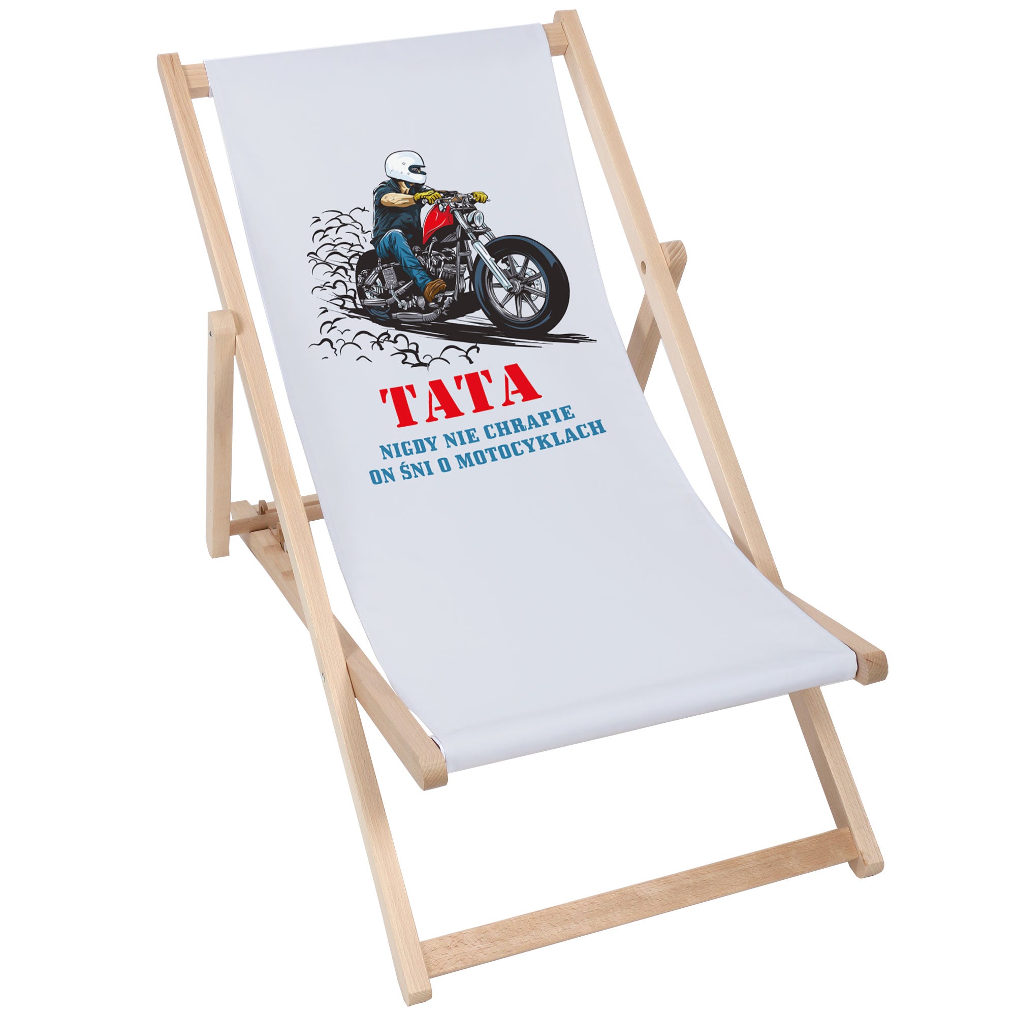 Dřevěné lehátko Táta sní o motocyklech