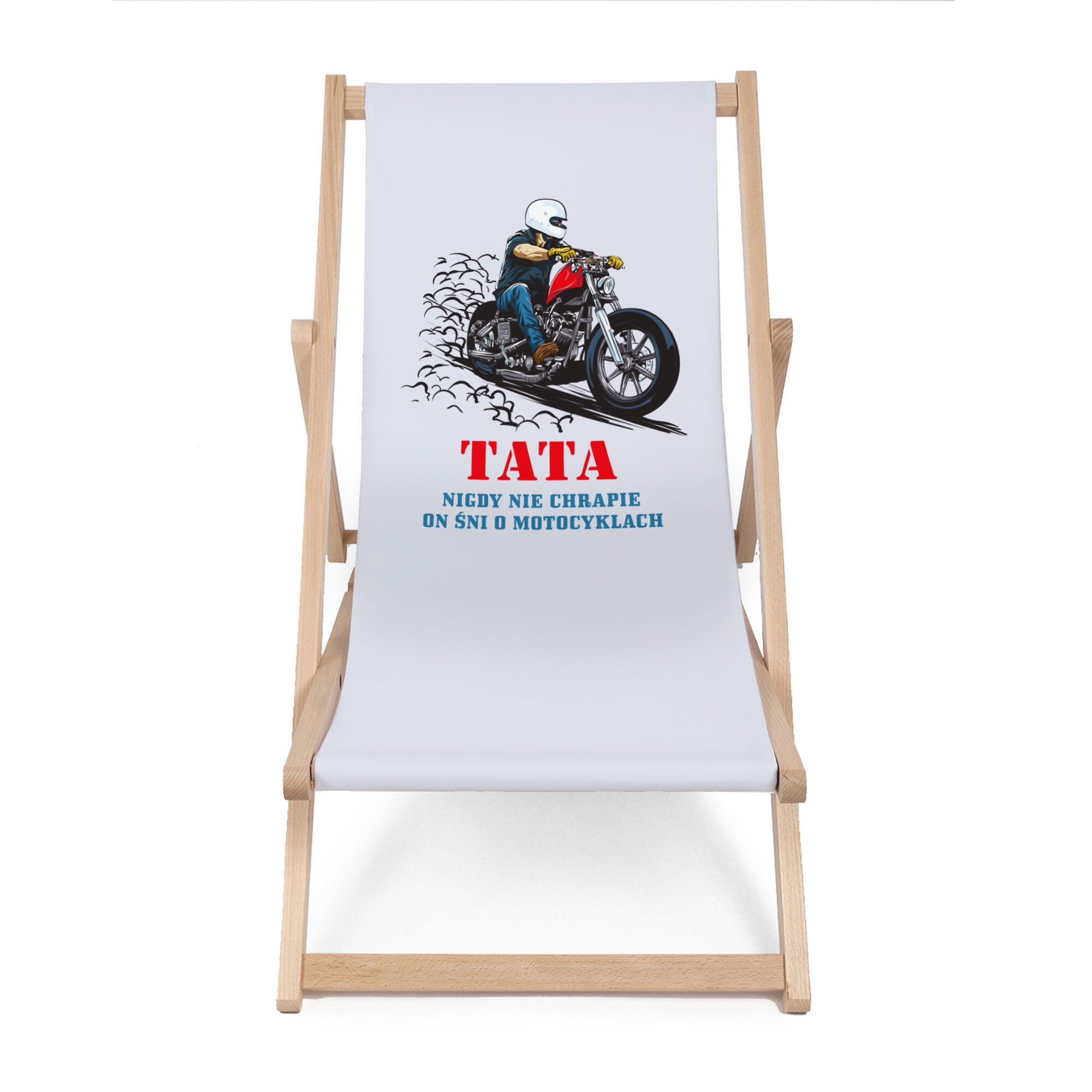 Dřevěné lehátko Táta sní o motocyklech